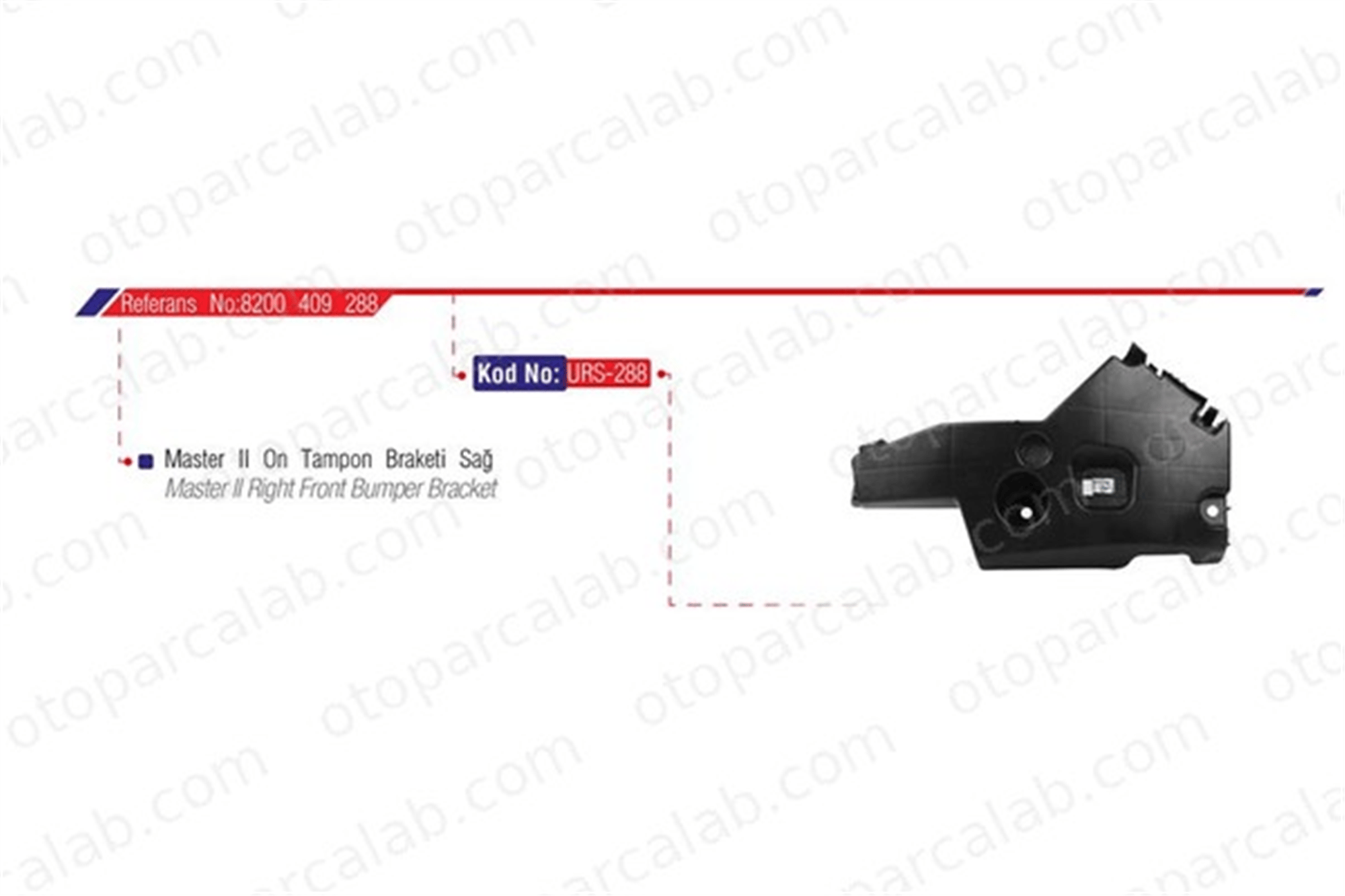 URS 288 Tampon Braketi Ön Sağ OPEL MOVANO A Panelvan/Van RENAULT MASTER II Minibüs/Otobüs 8200409288