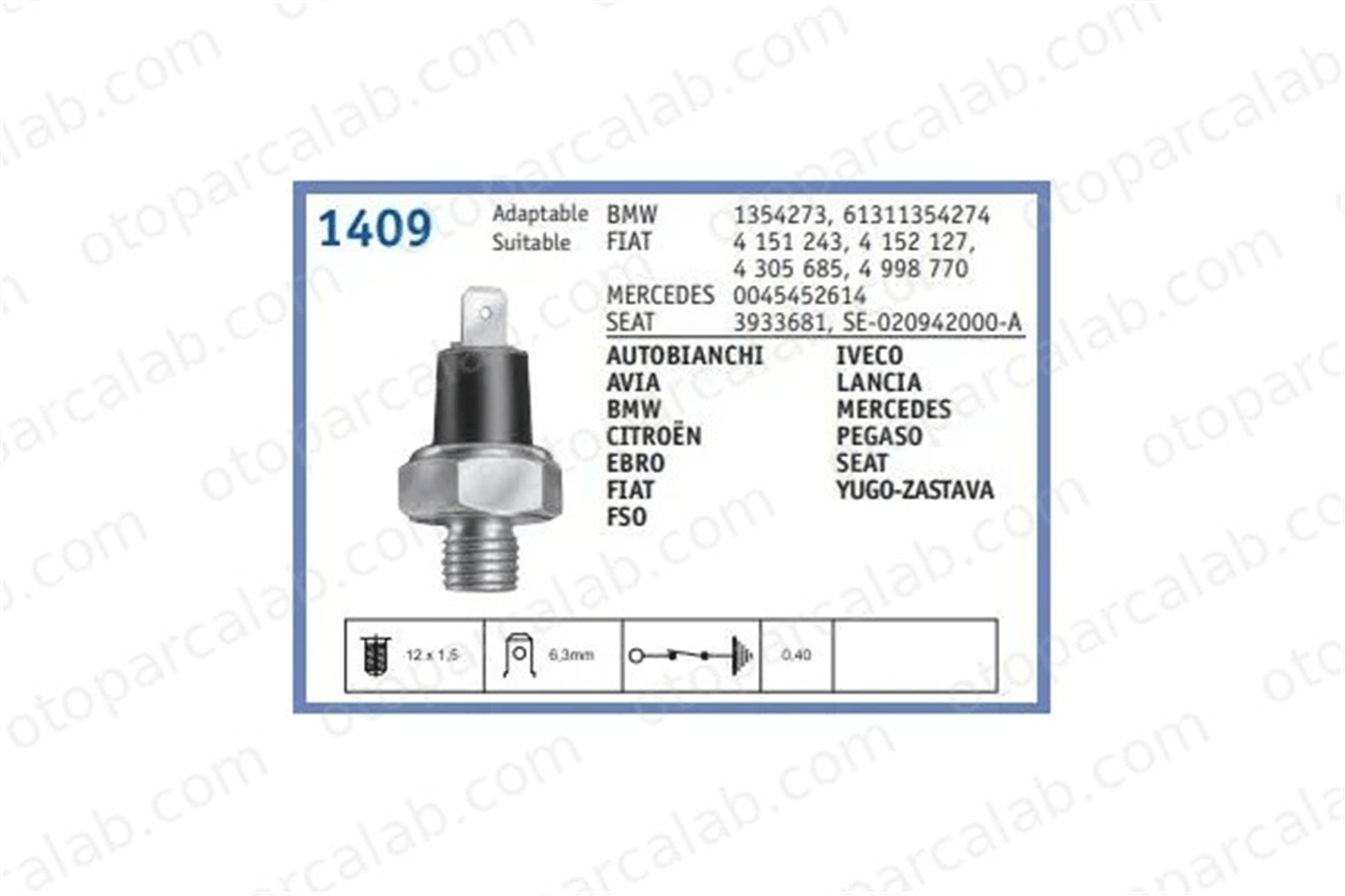 USTUN ANG1409 Yağ Müşürü ÜSTÜN ANG1409 FIAT PANDA SEAT IBIZA I 4151243 45452414