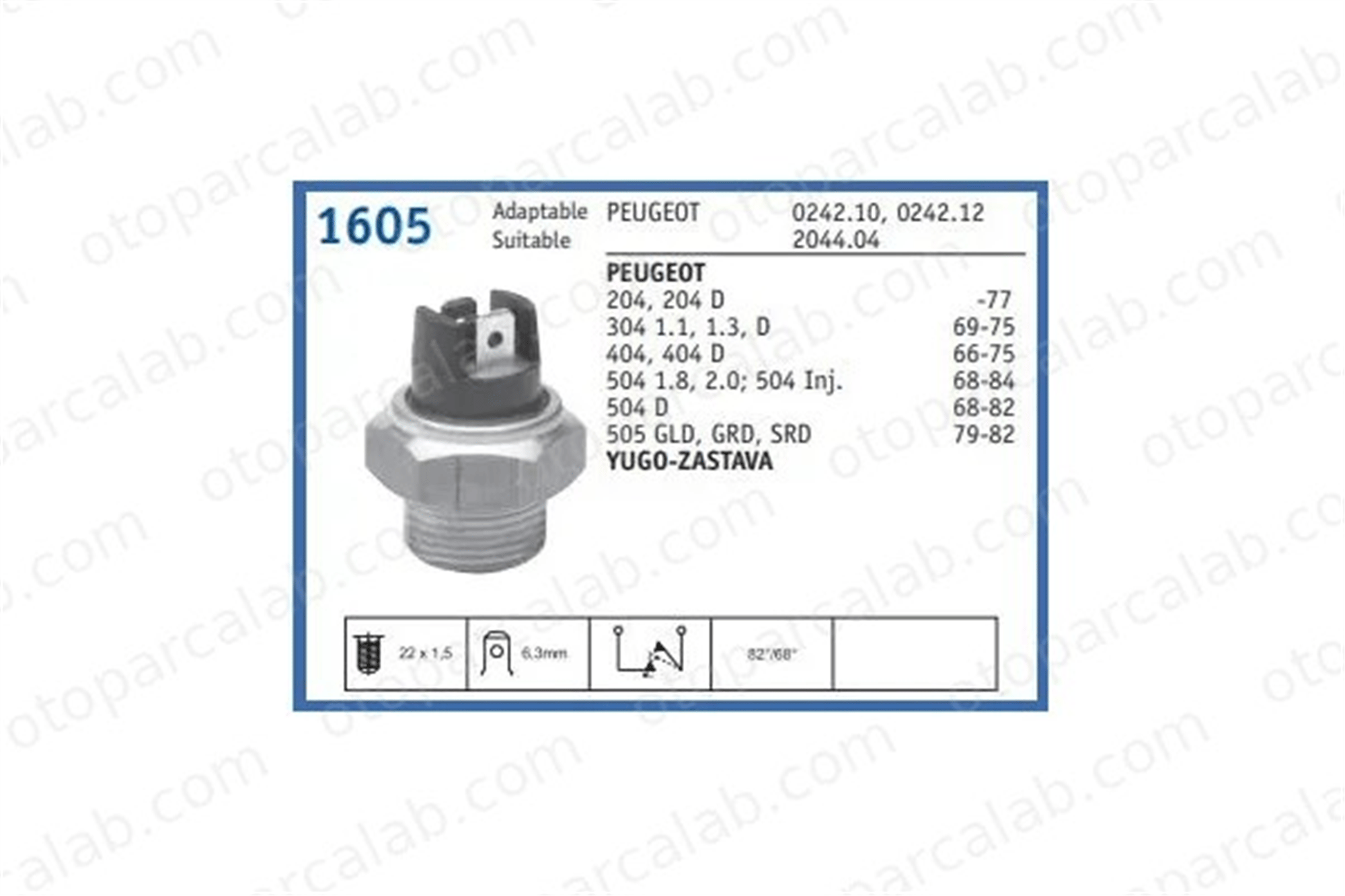 USTUN ANG1605 Fan Müşürü ÜSTÜN ANG1605 PEUGEOT 205 II CITROËN ZX 95638684 9563868480