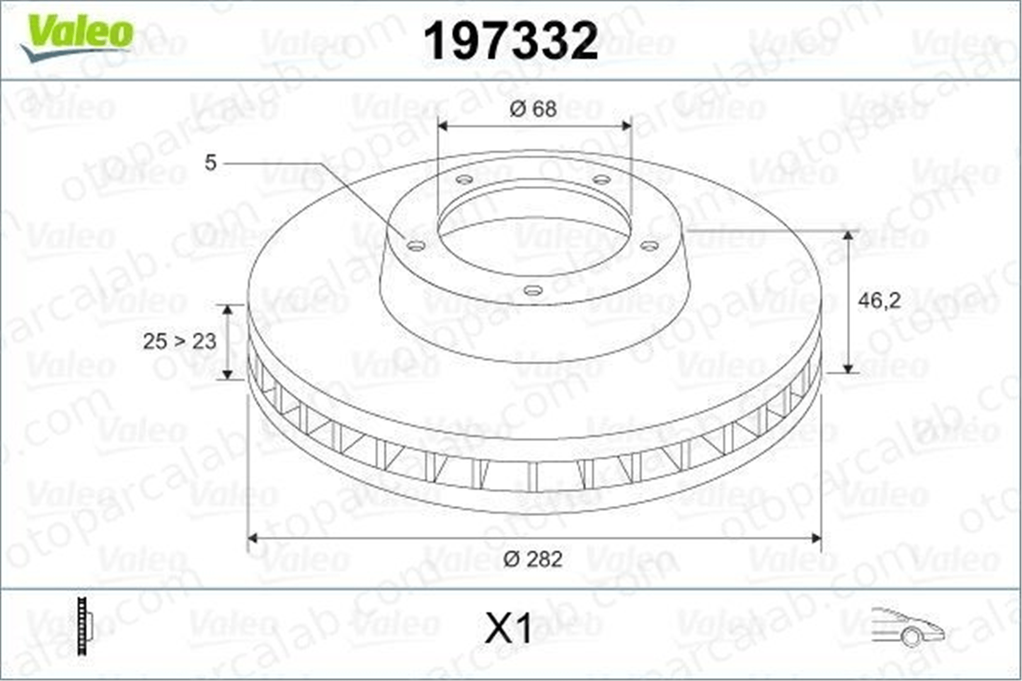 VALEO 197332 Fren Disk Ayna Ön Sağ ve Sol VW PASSAT B5 Variant PASSAT B5 8E0615301A 8E0615301C