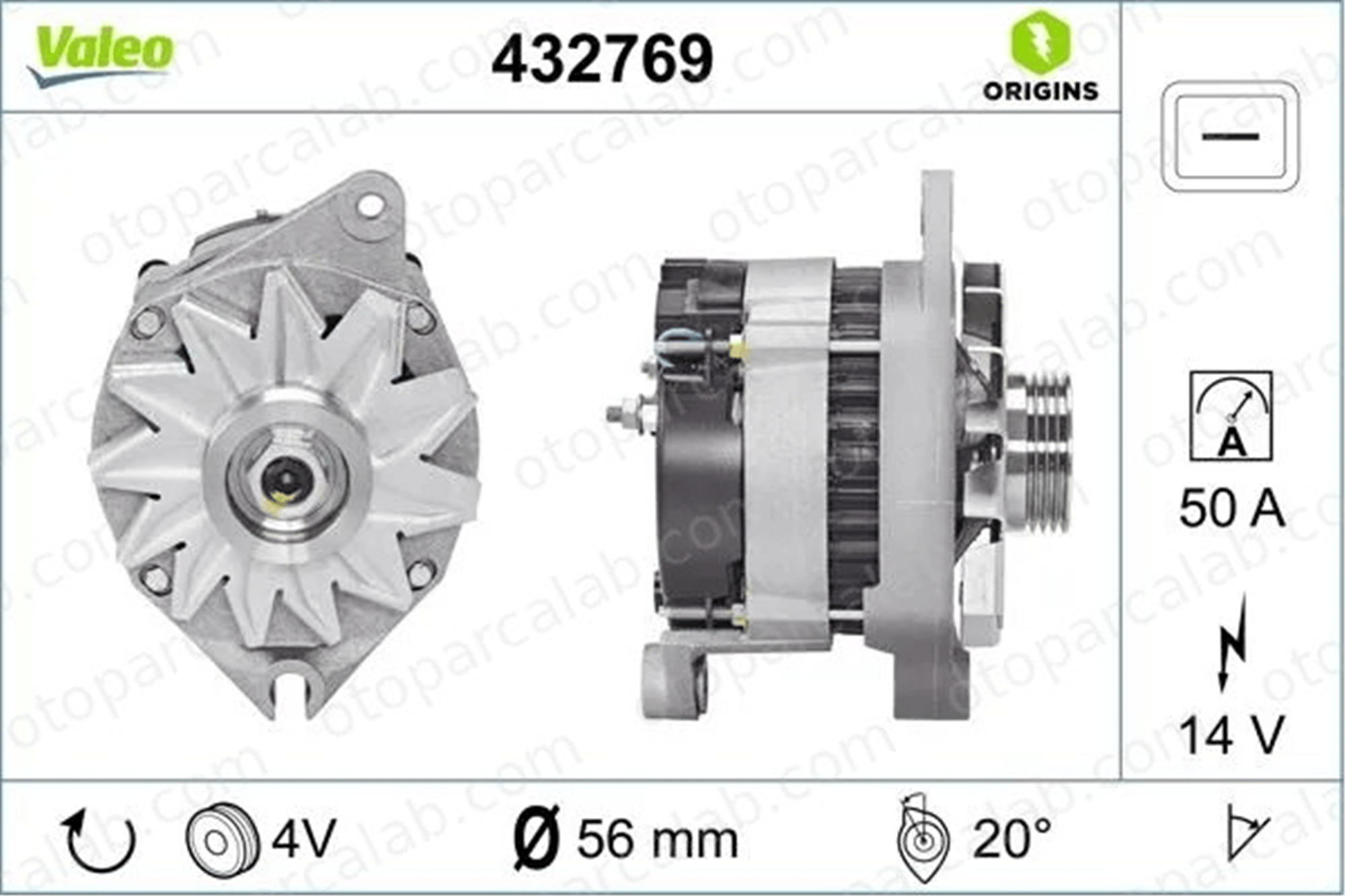 VALEO 432769 Alternatör CITROËN BX BX Break 5701D0 570525