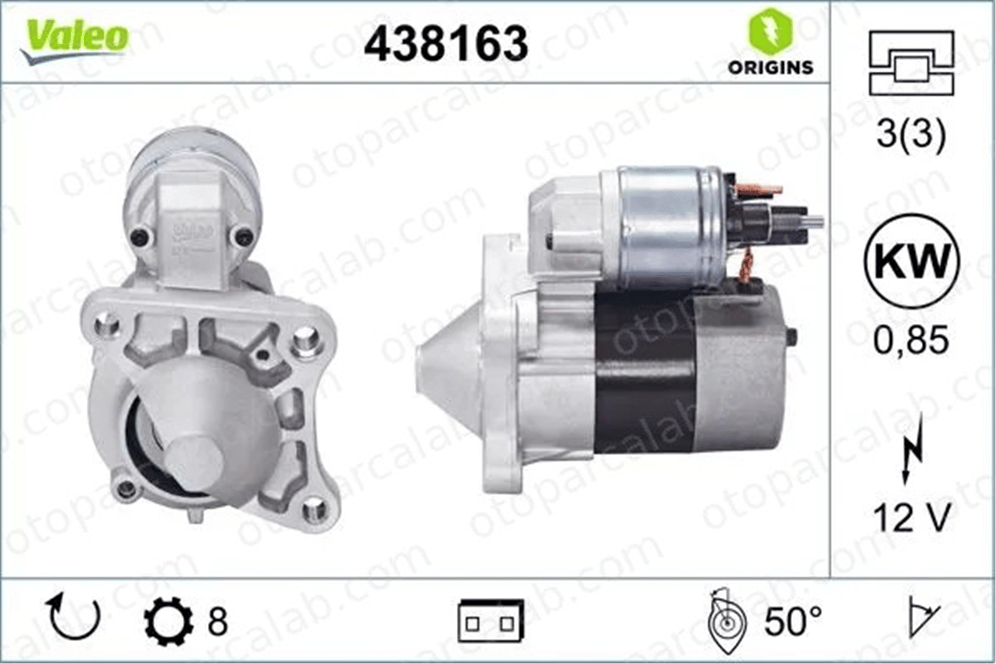 VALEO 438163 Marş Dinamosu RENAULT MEGANE II DACIA LOGAN 7711135335 7711135849