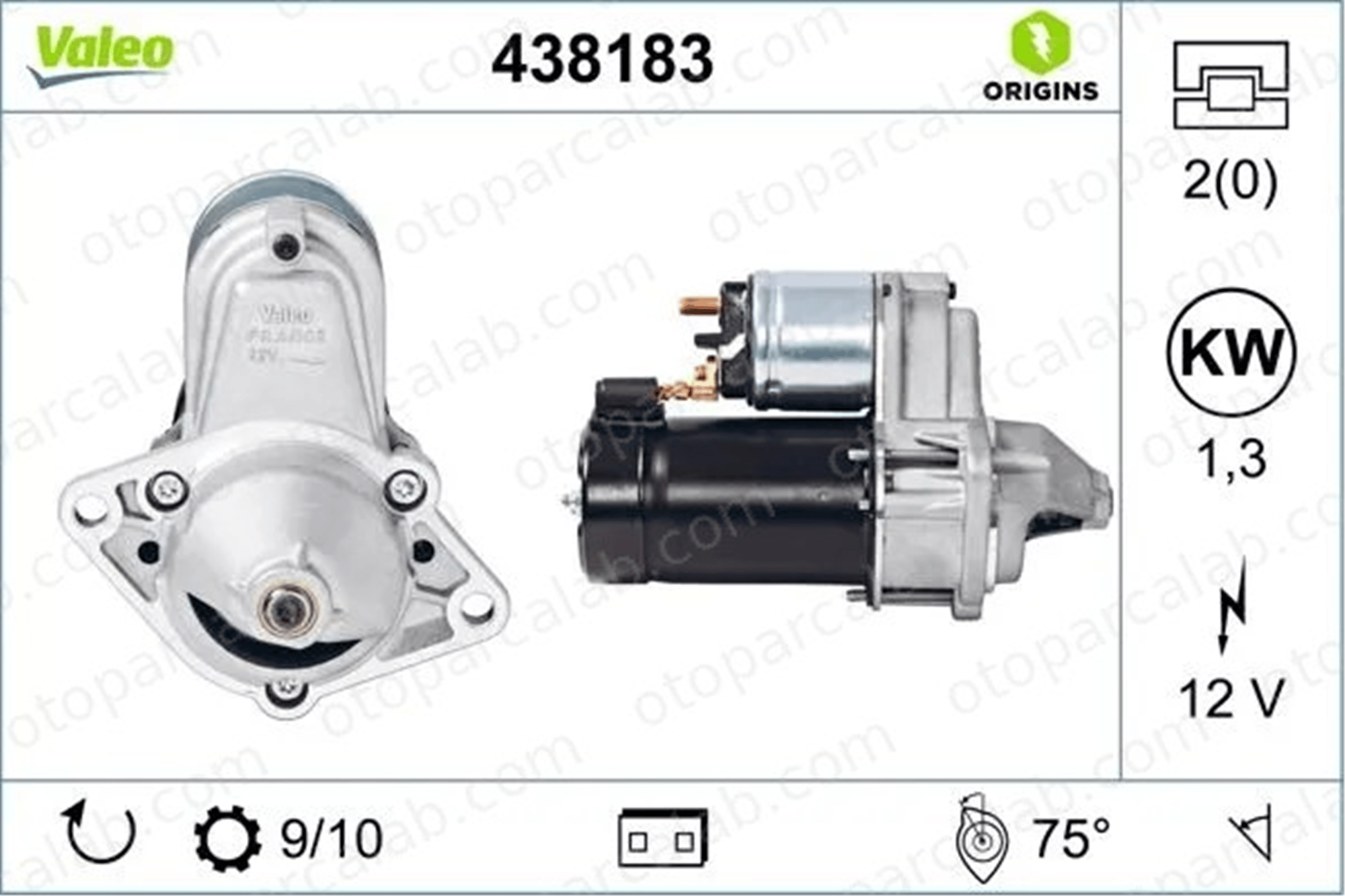 VALEO 438183 Marş Dinamosu OPEL CORSA D CORSA A Hatchback 9117037 09117037
