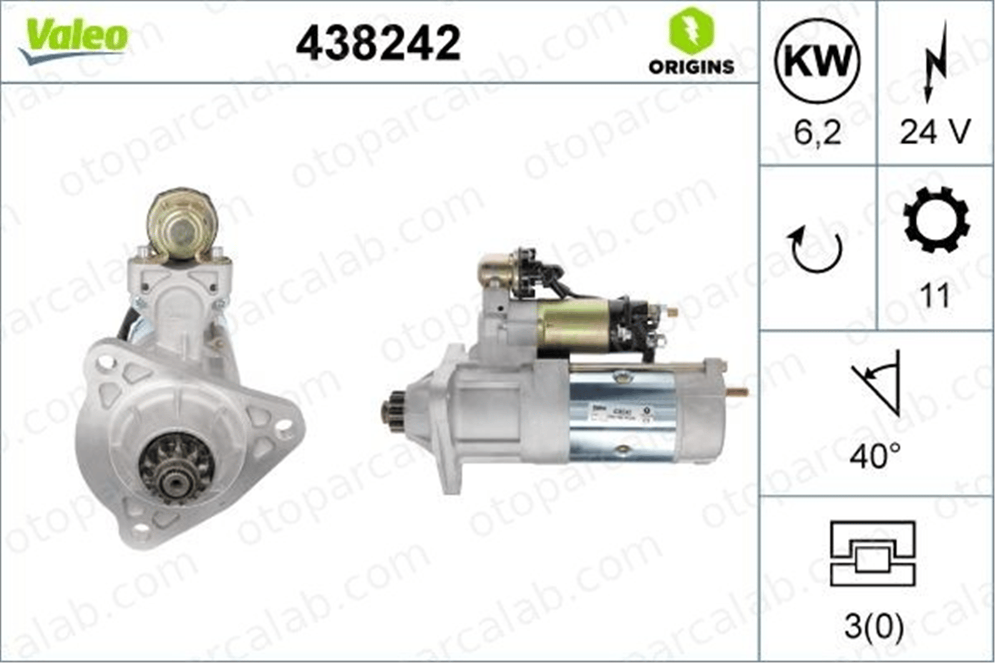 VALEO 438242 Marş Dinamosu MERCEDES-BENZ AROCS ACTROS MP4 / MP5 51515001 0051515001