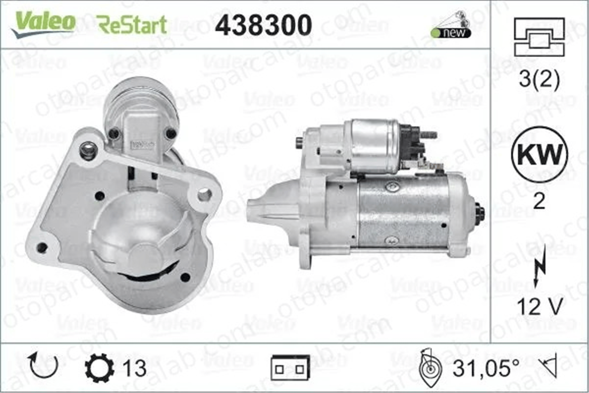 VALEO 438300 Marş Dinamosu FORD TOURNEO COURIER B460 MPV TRANSIT COURIER B460 Kasa/büyük limuzin 1740048 1902473