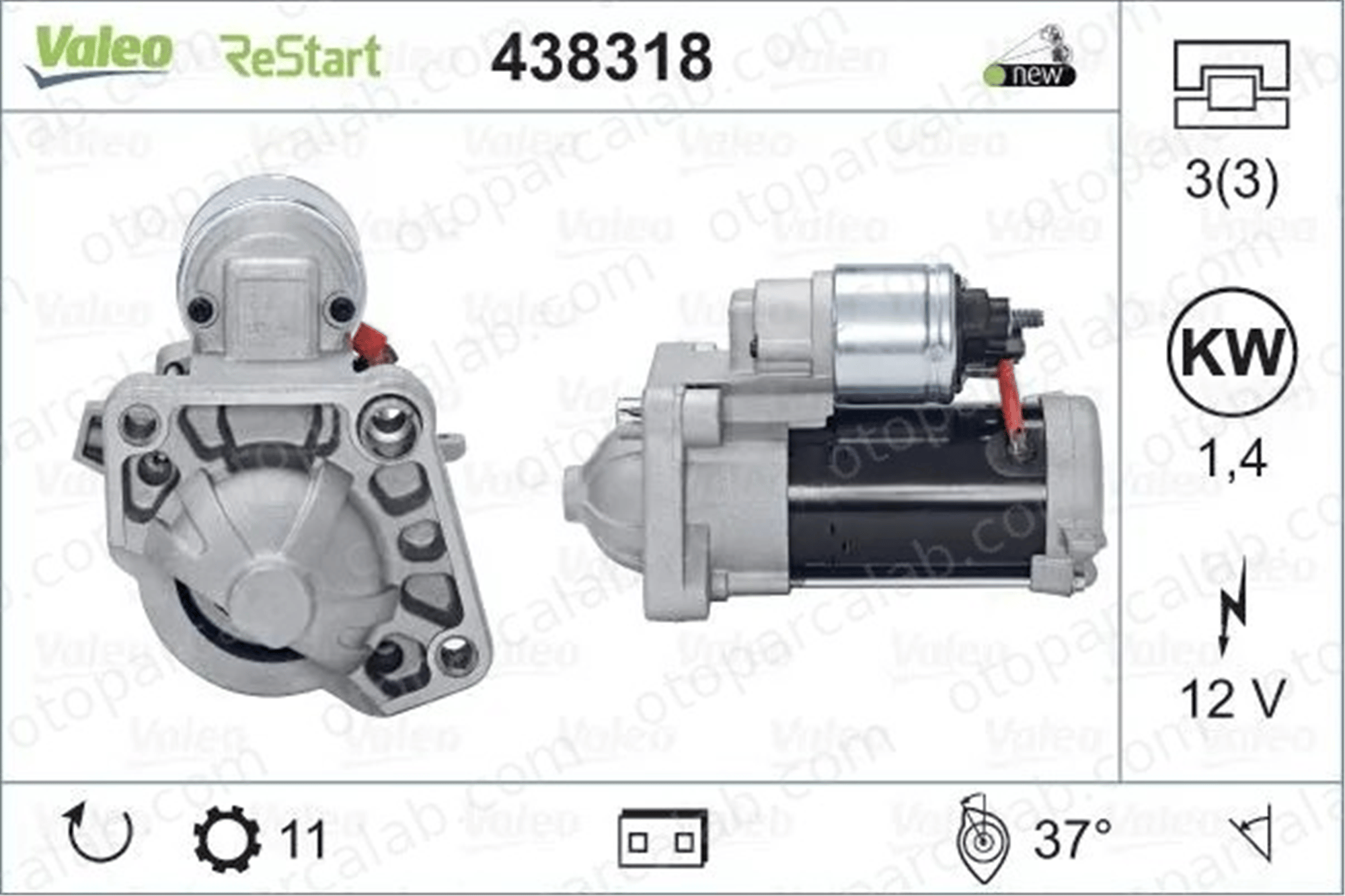 VALEO 438318 Marş Dinamosu VOLVO XC60 II S90 II 31407197 36010074