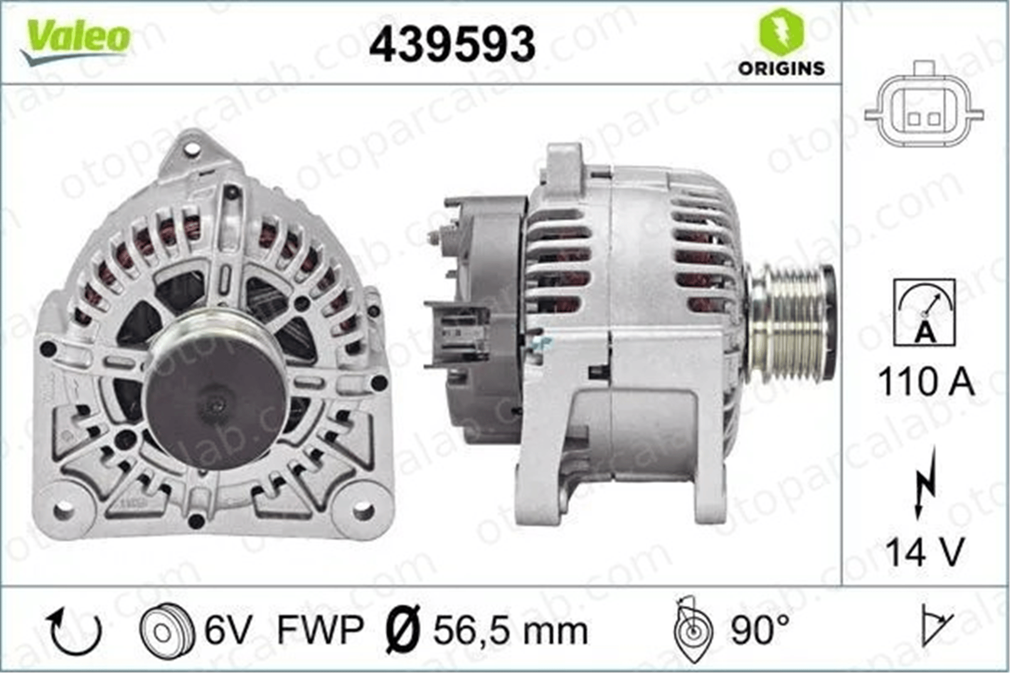 VALEO 439593 Alternatör RENAULT CLIO III CLIO III Grandtour 8200410681 8200667614