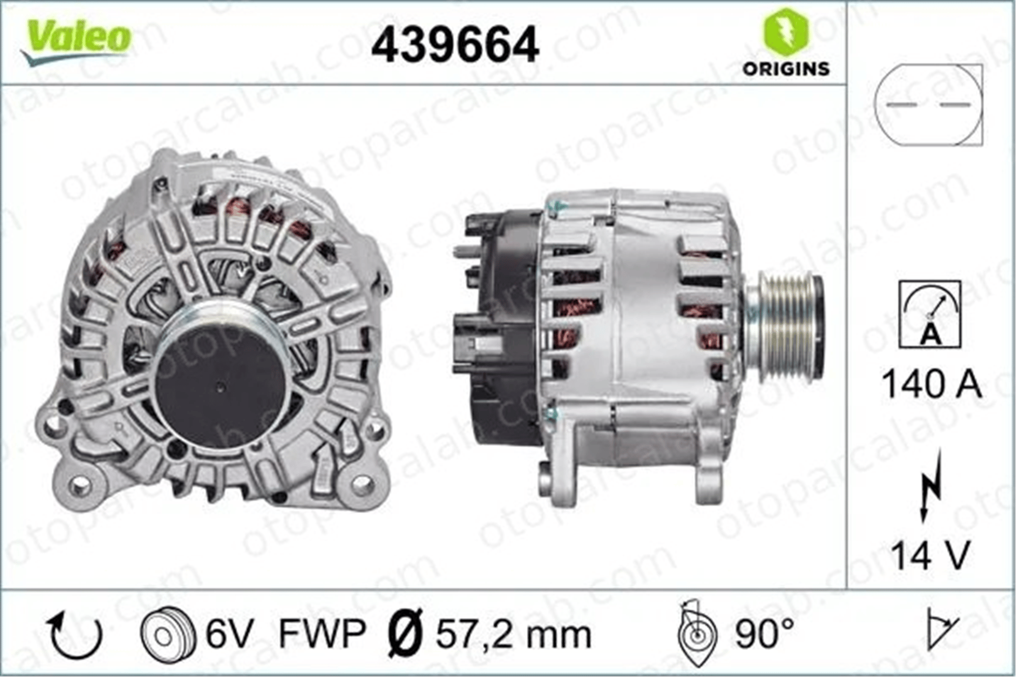 VALEO 439664 Alternatör AUDI A3 A3 Sportback 3L903023F 03L903023F