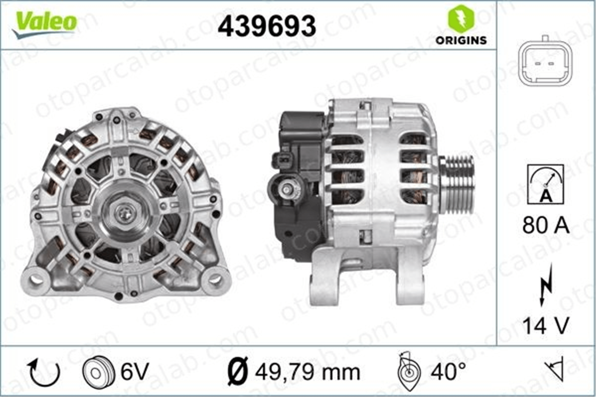 VALEO 439693 Alternatör CITROËN C2 C3 I 5702C9 5705AQ