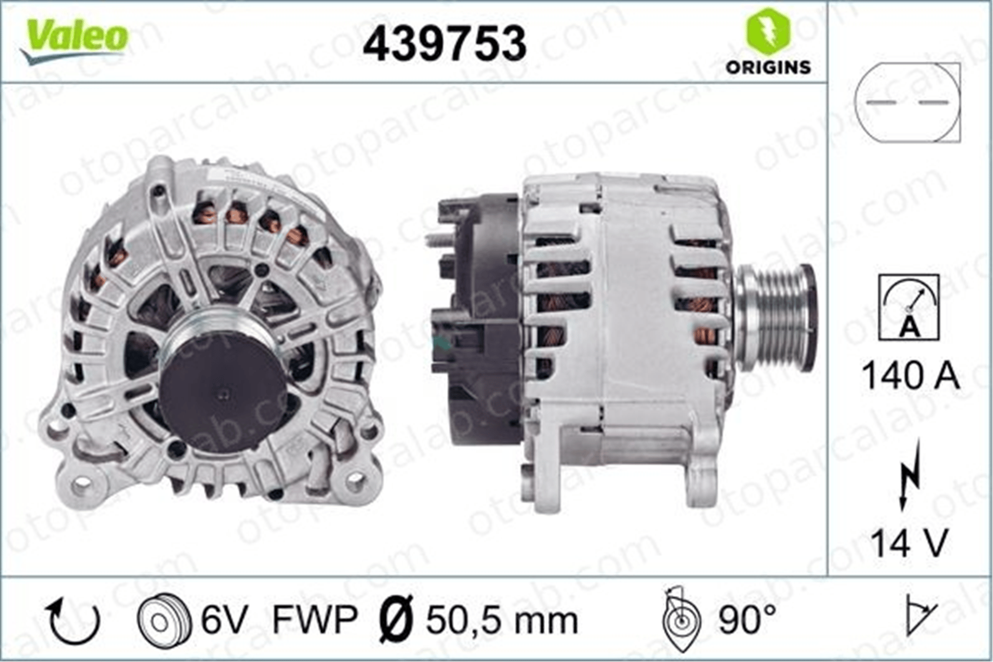 VALEO 439753 Alternatör VW TRANSPORTER T5 Minibüs/Otobüs TRANSPORTER T5 Panelvan/Van 3L903023P 03L903023P