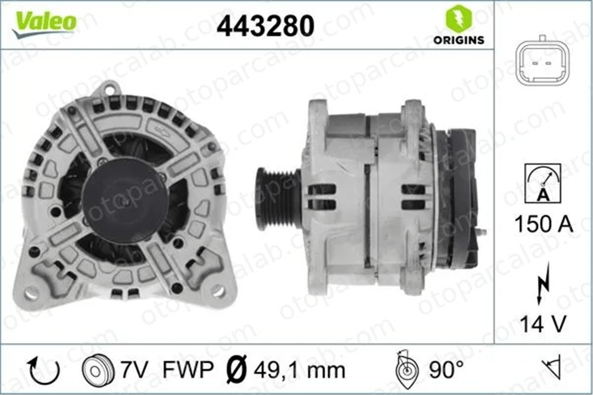 VALEO 443280 Alternatör RENAULT LAGUNA II LAGUNA II Grandtour 4416689 8200251006