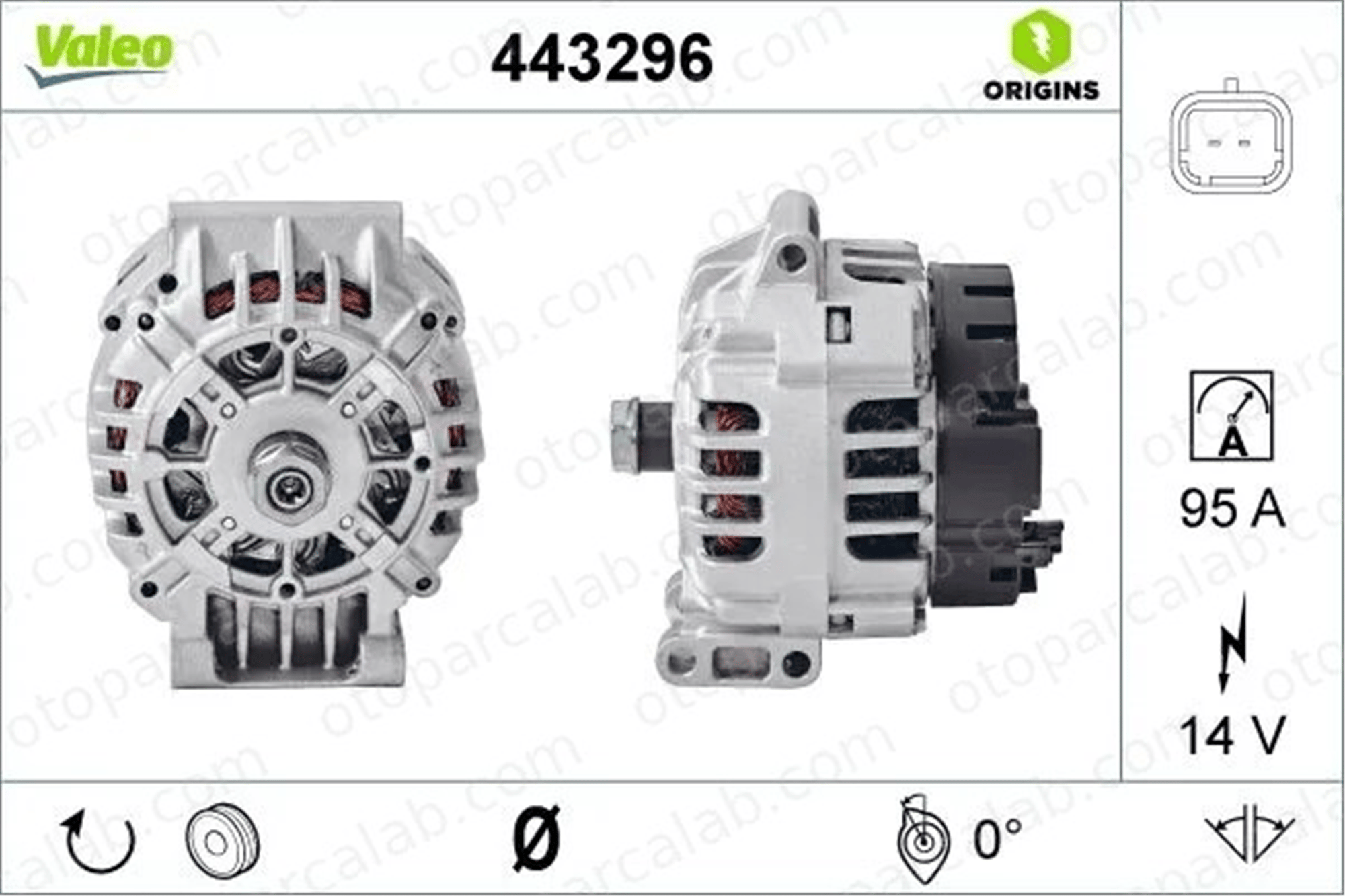 VALEO 443296 Alternatör RENAULT CLIO II DACIA LOGAN 7700434899 7701473637