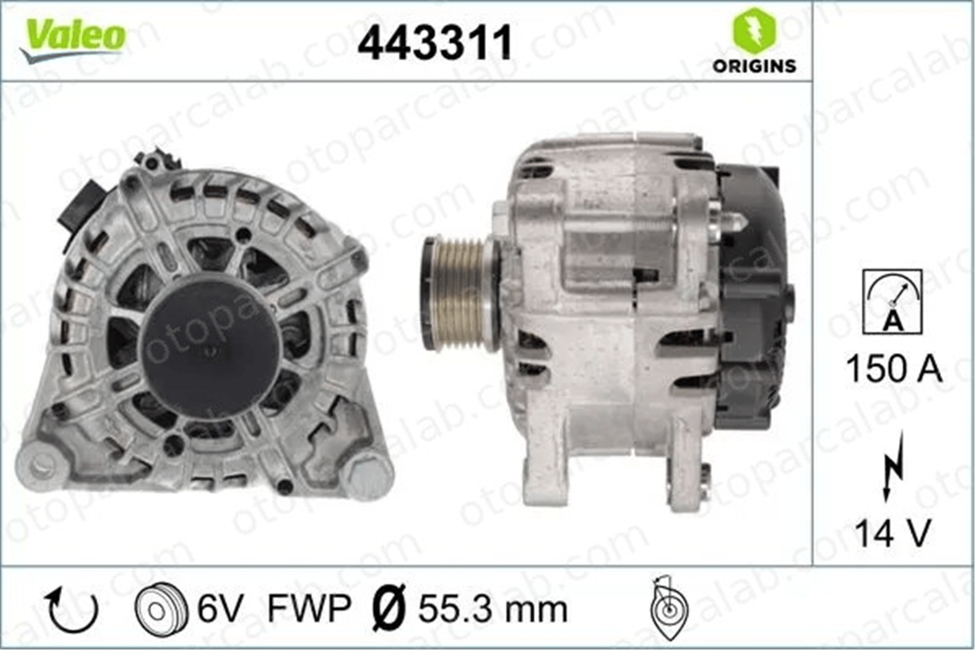 VALEO 443311 Alternatör CITROËN BERLINGO BERLINGO Kasa/büyük limuzin 9826573480 3556520