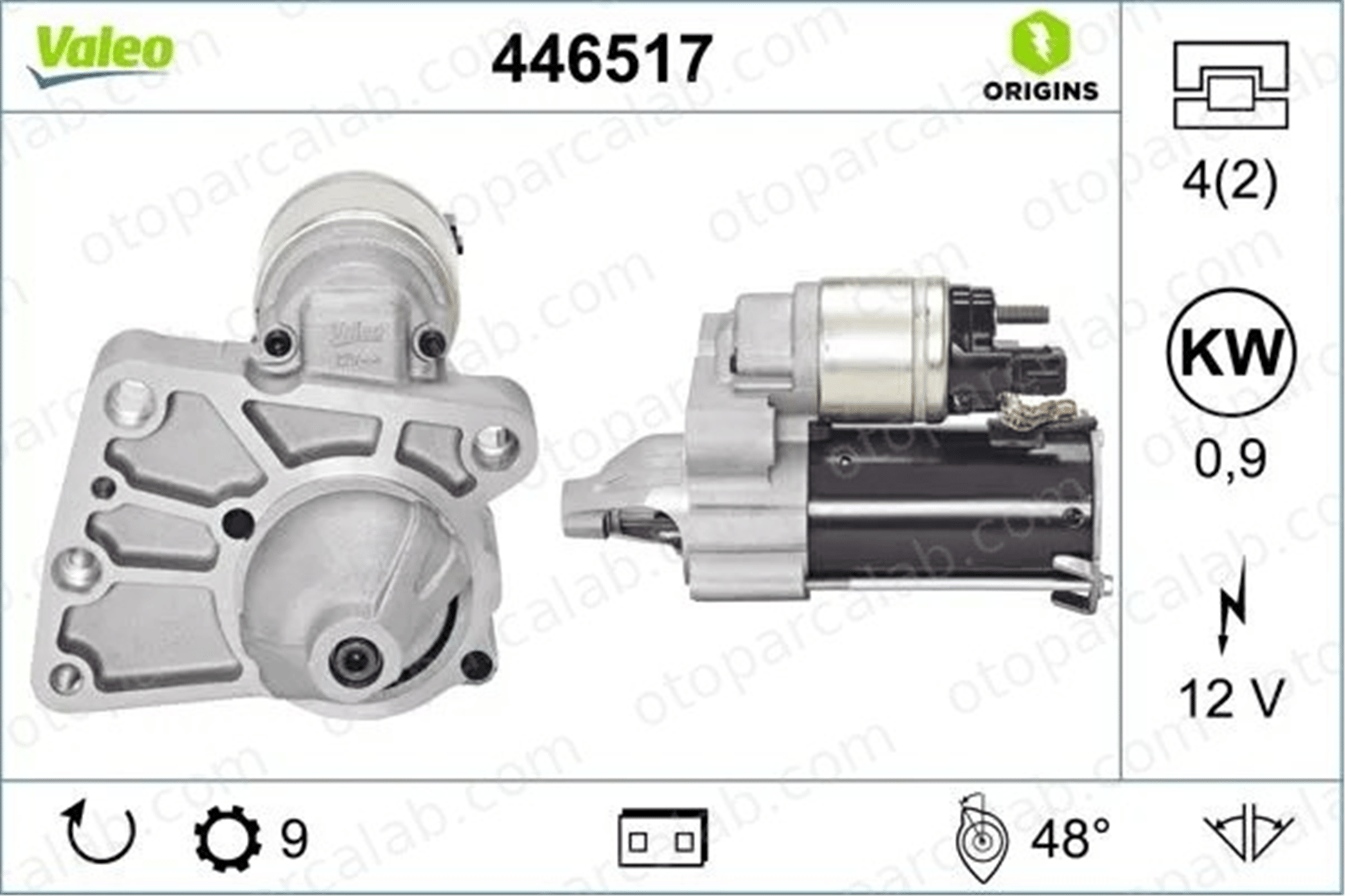 VALEO 446517 Marş Dinamosu MINI MINI MINI COUNTRYMAN 12417552105 12417582309