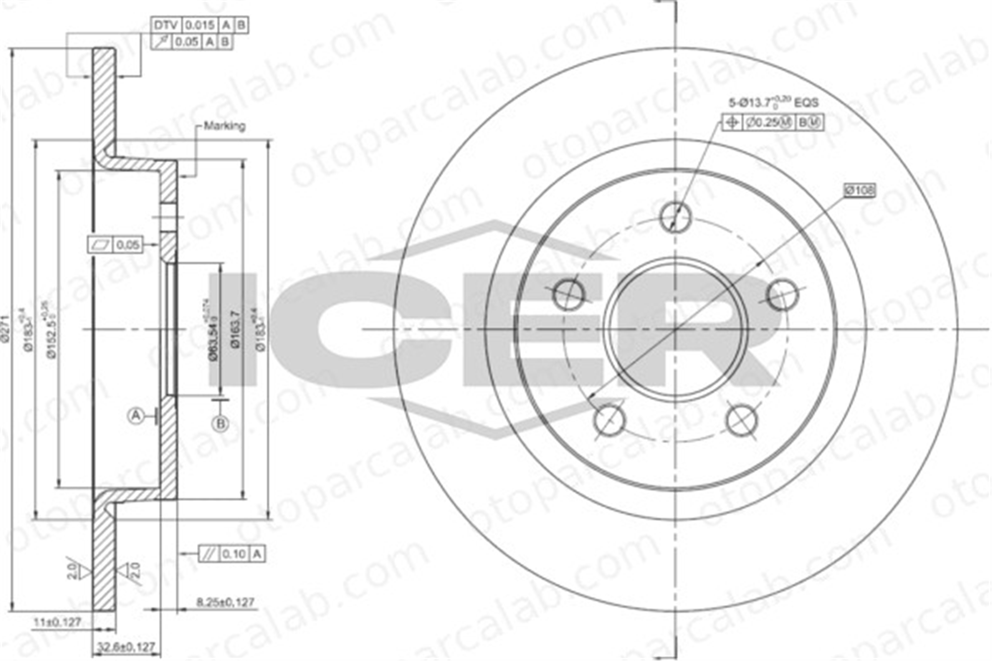 VALEO 496099 Fren Disk Ayna Arka Sağ ve Sol FORD FOCUS III FOCUS III Turnier 1704765 1934070