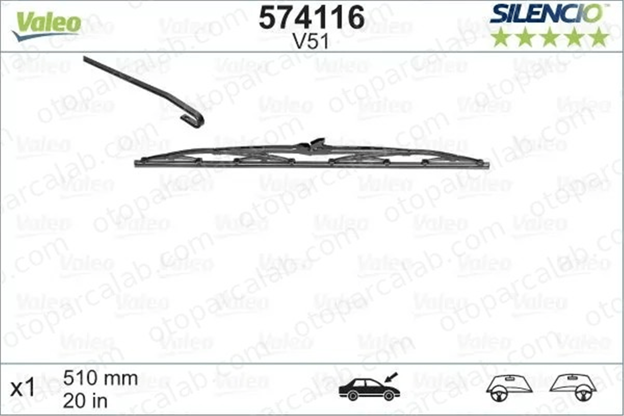 VALEO 574116 Silecek Süpürgesi Ön 510 mm - 20 inç BMW 3 CITROËN BX 1392219 288901158R