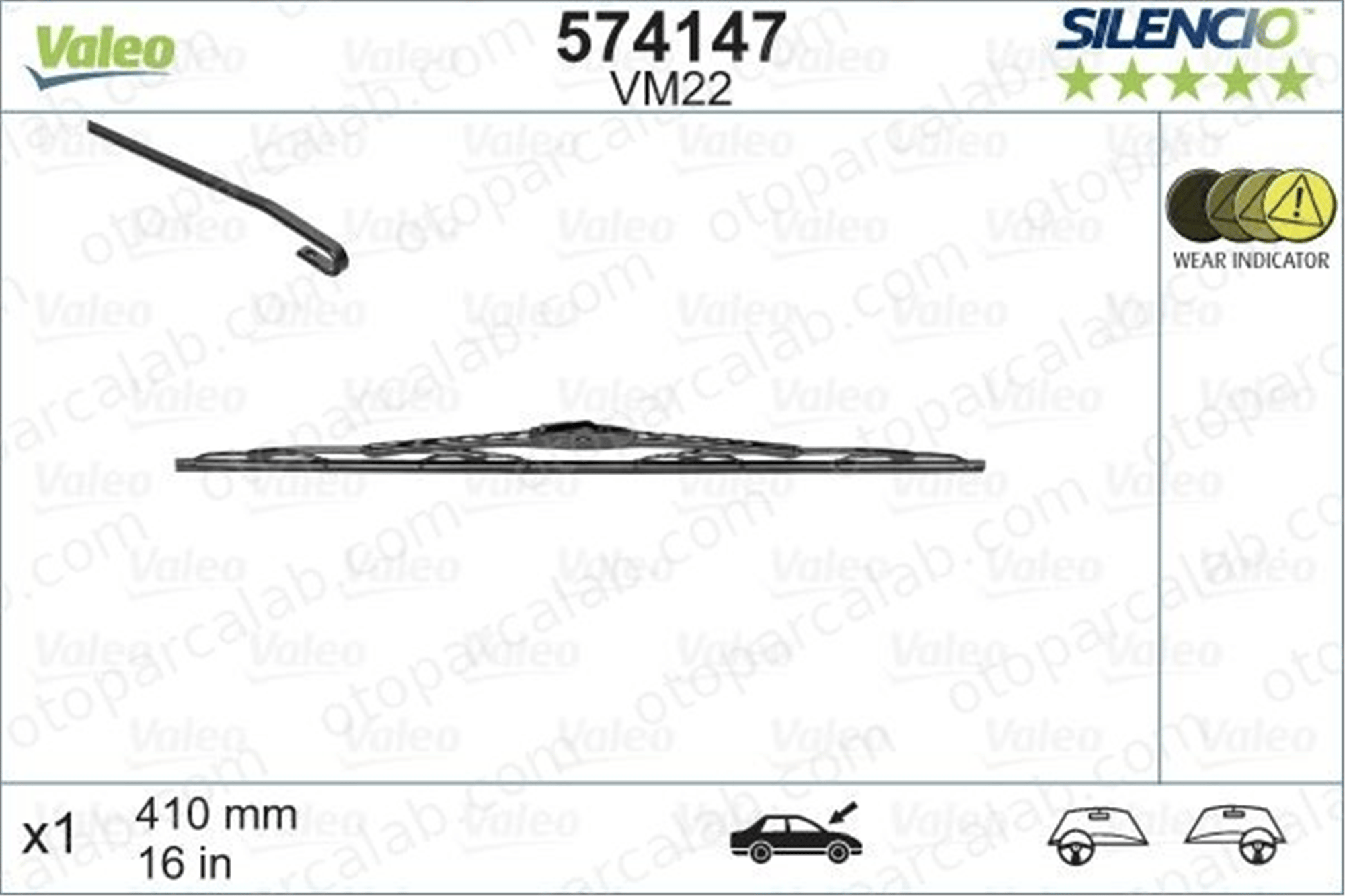 VALEO 574147 Silecek Süpürgesi Ön 400 mm - 16 inç HYUNDAI TUCSON VW CADDY III MPV 7711172779 1733613
