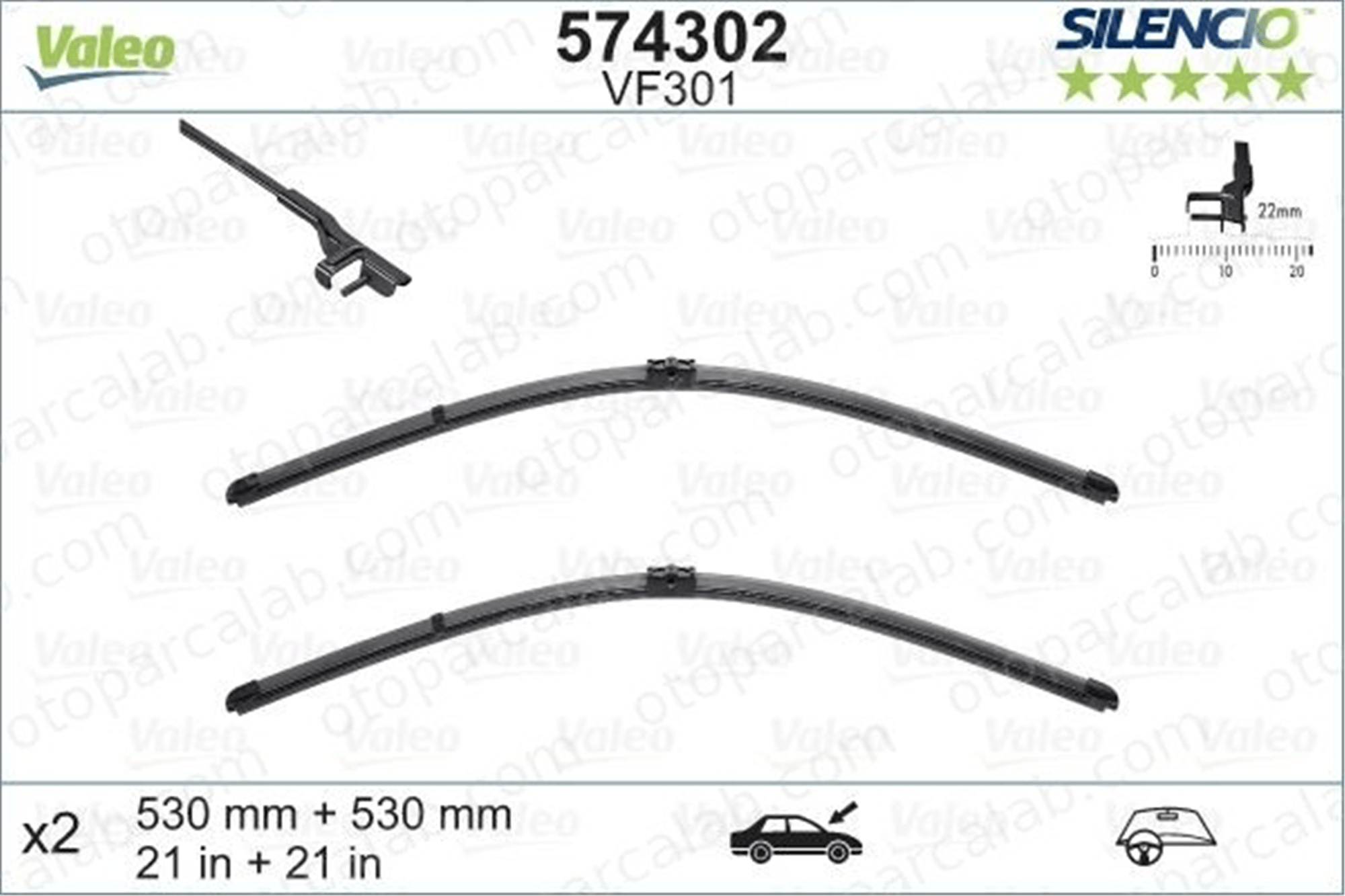 VALEO 574302 Silecek Süpürgesi Ön Muz Tip 530/530 mm - 21/21 inç SEAT LEON ST LEON 3B0998002A 5F2955425A