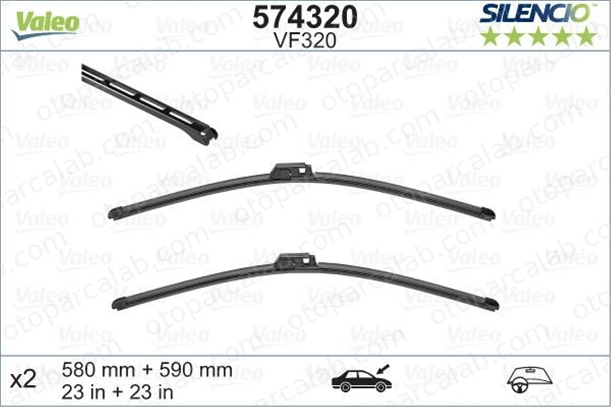 VALEO 574320 Silecek Süpürgesi Ön 580/590 mm - 23/23 inç AUDI A8 D3 4E0998002