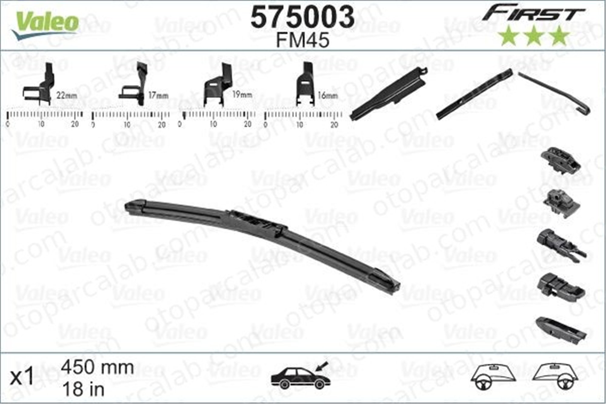 VALEO 575003 Silecek Süpürgesi Ön 450 mm - 18 inç MINI MINI VW GOLF VII 3397008579 1332162