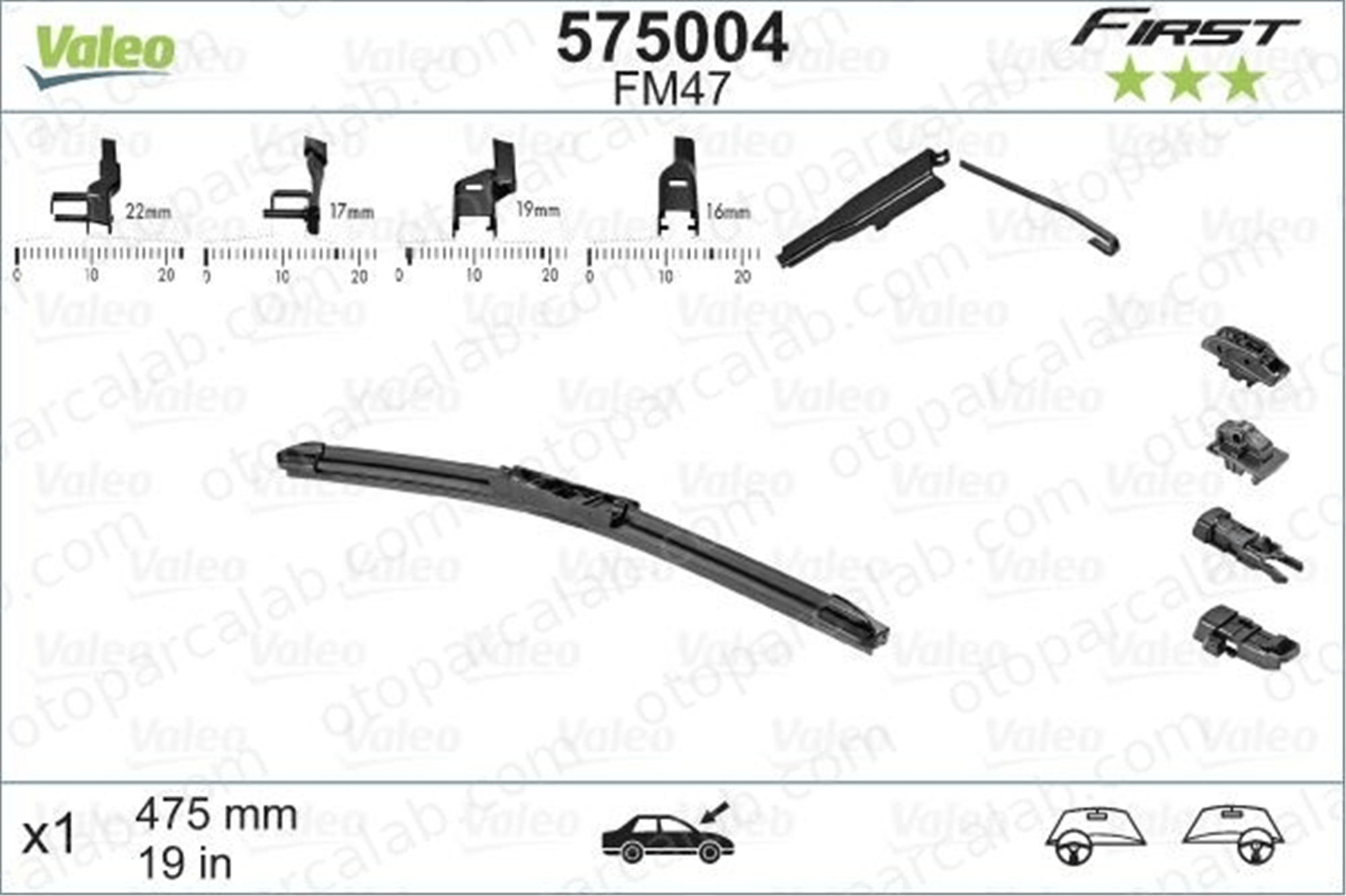 VALEO 575004 Silecek Süpürgesi Ön 475 mm - 19 inç BMW 3 3 Touring 1077168 1077153