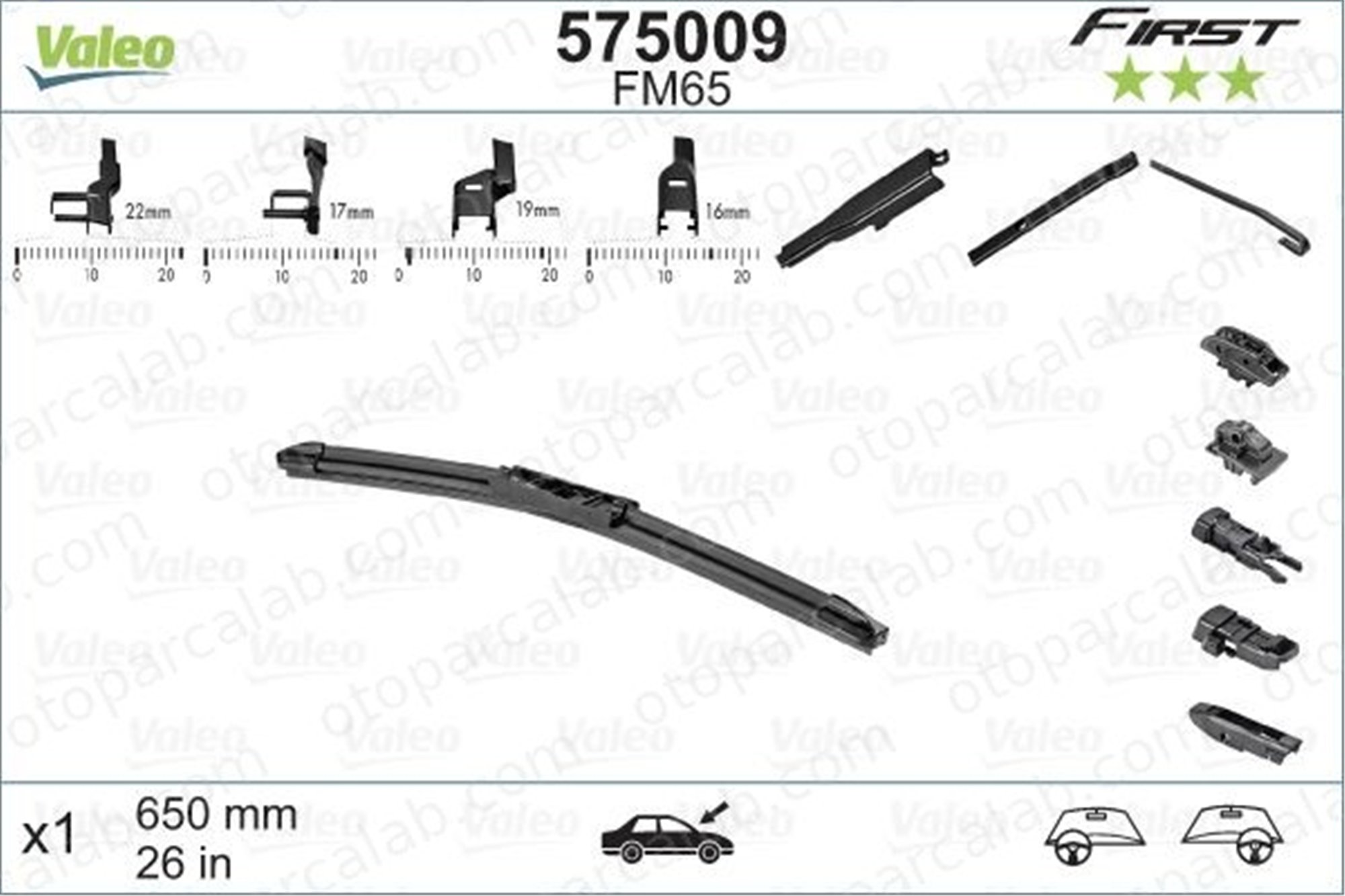 VALEO 575009 Silecek Süpürgesi Ön 650 mm - 26 inç BMW 5 5 Touring 575009 288902165R