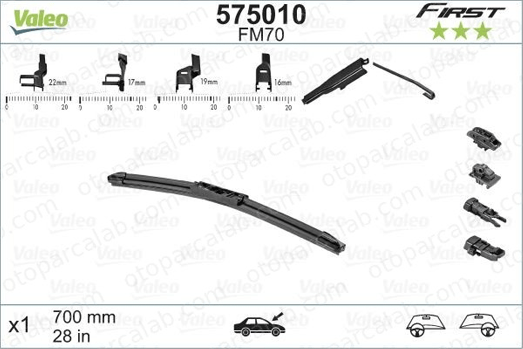 VALEO 575010 Silecek Süpürgesi Ön 700 mm - 28 inç MERCEDES-BENZ S-SERISI VW SHARAN 3397008588 1611354280