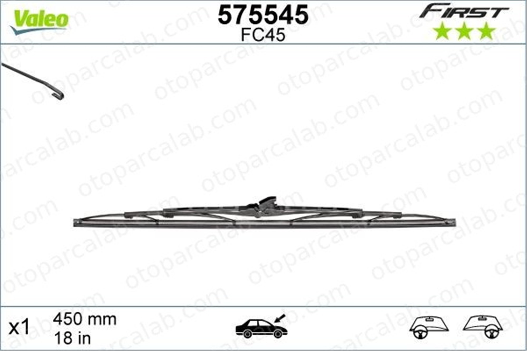 VALEO 575545 Silecek Süpürgesi Ön 450 mm - 18 inç MINI MINI TOYOTA COROLLA 3397004668
