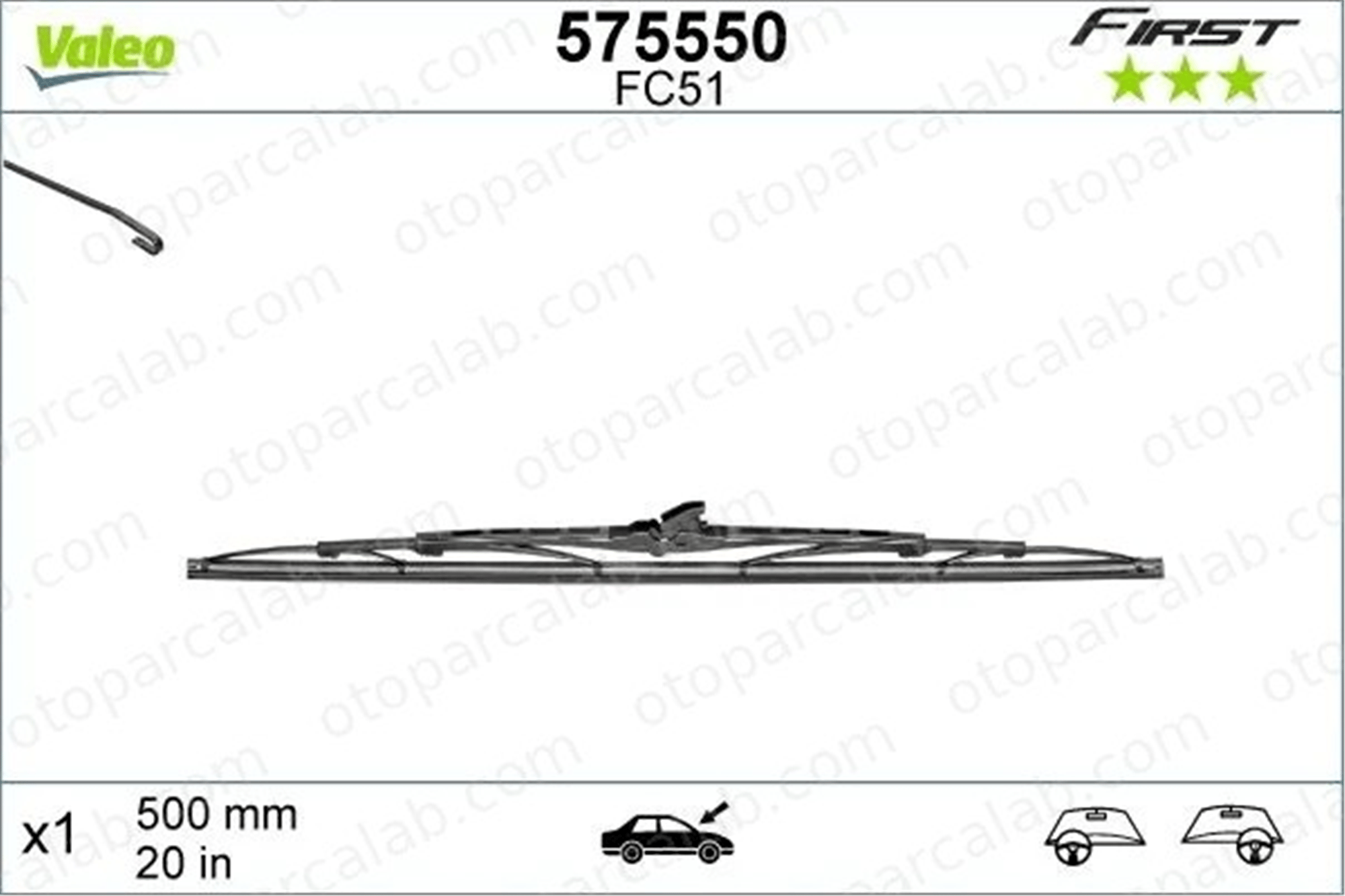 VALEO 575550 Silecek Süpürgesi Ön 500 mm - 20 inç BMW 3 CITROËN BX 3397004670 288901158R