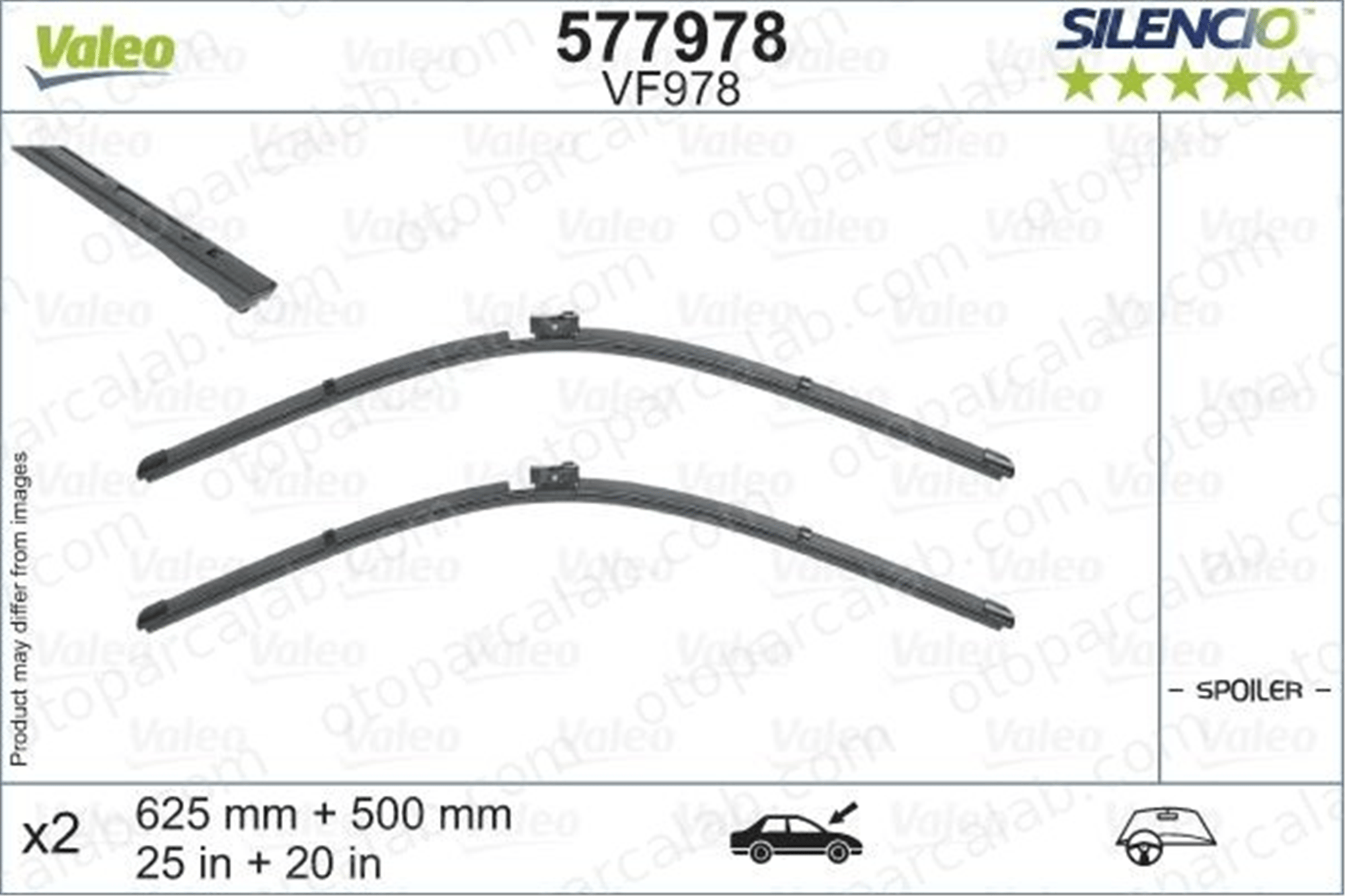 VALEO 577978 Silecek Süpürgesi Ön Muz Tip 625/500 mm - 25/20 inç AUDI A6 C8 A7 Sportback 4M1998002 4K1998002C
