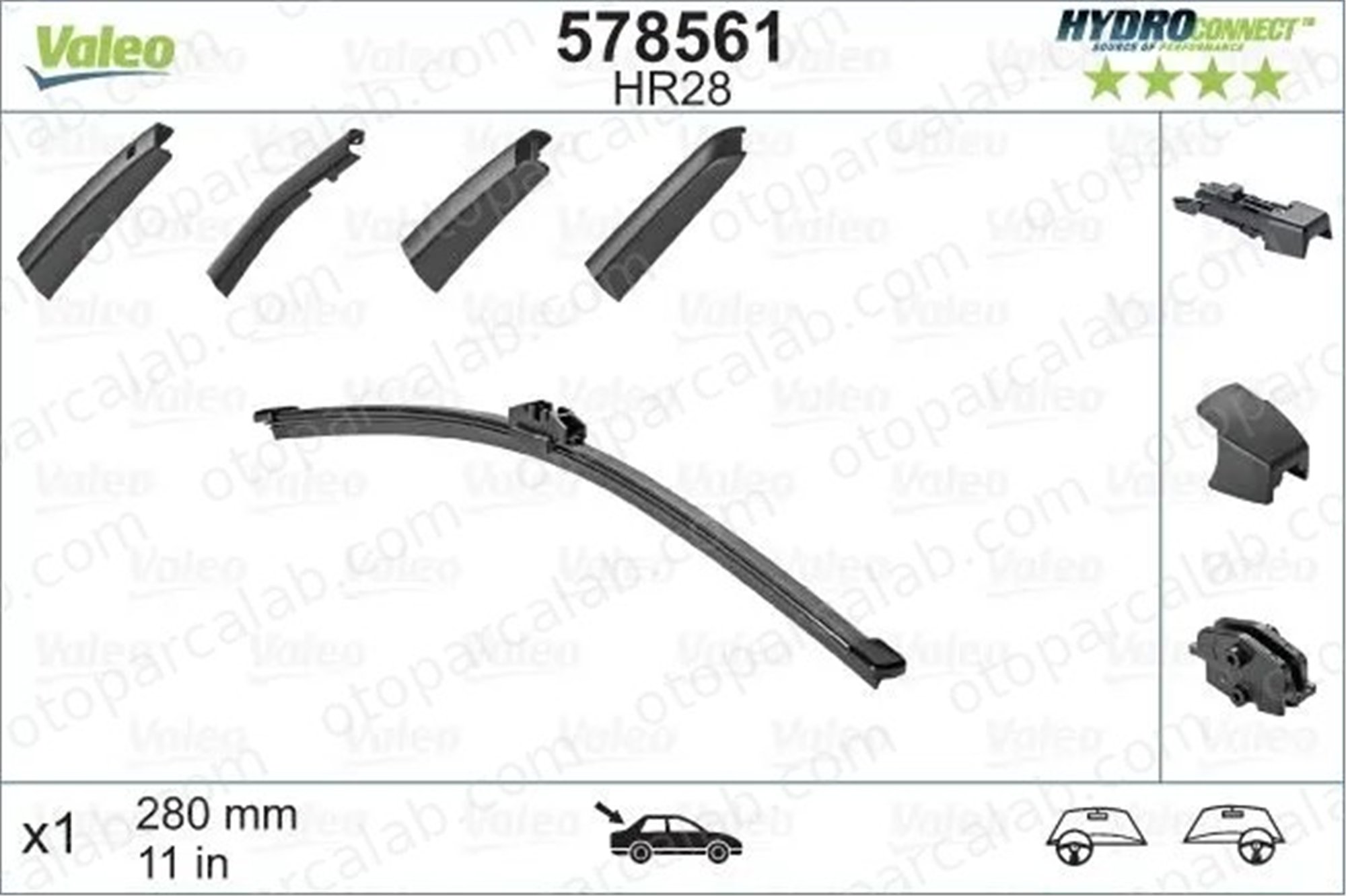 VALEO 578561 Silecek Süpürgesi Arka 280 mm - 11 inç BMW 3 Touring VW GOLF VII 61627138508 A1568200045