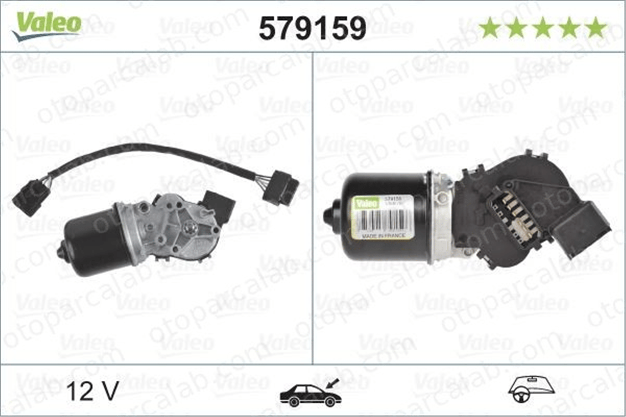 VALEO 579159 Silecek Mekanizma Motoru Ön RENAULT TWINGO I TWINGO I Kasa/eğik arka 7701036015 7701052465