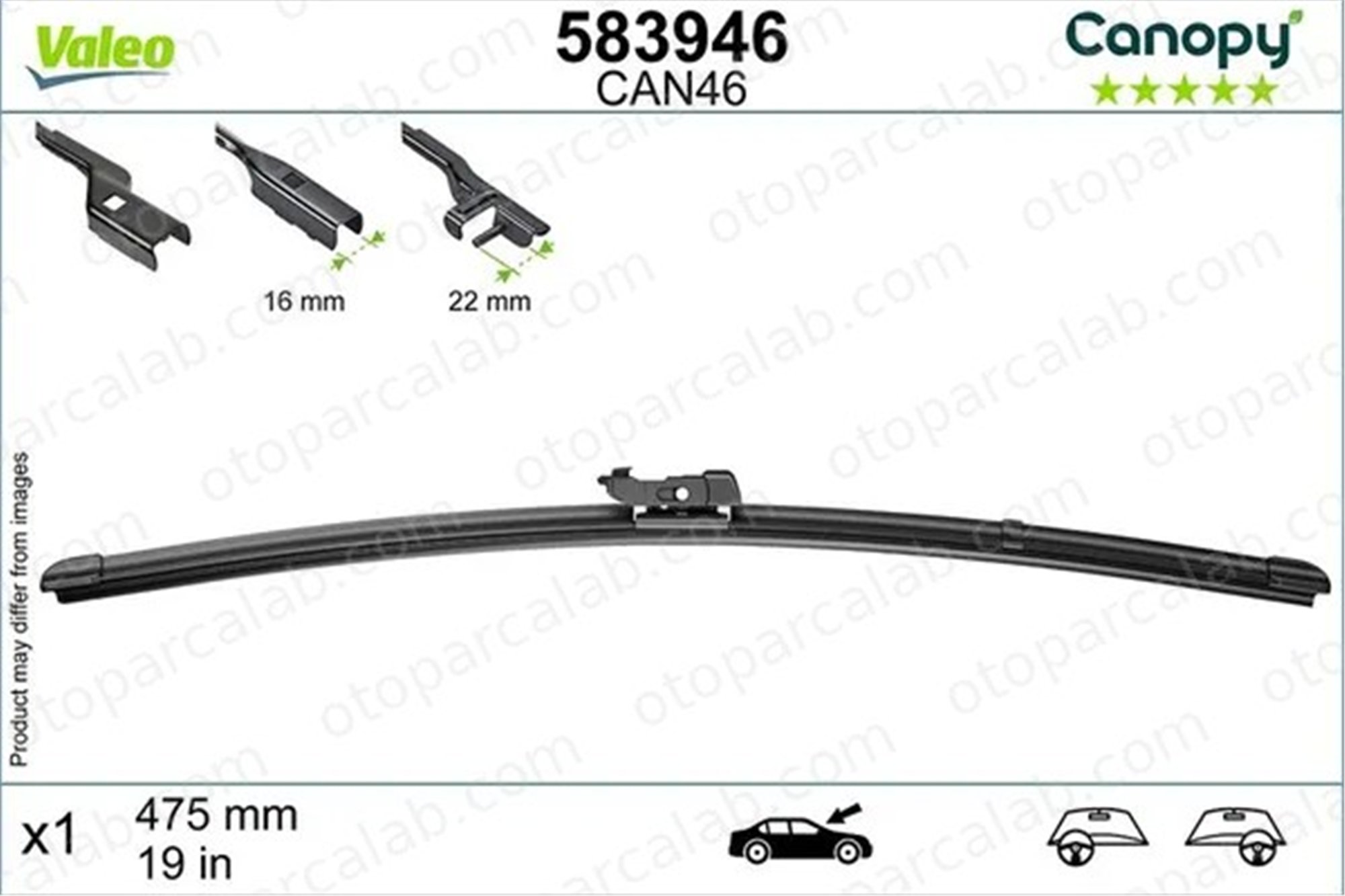 VALEO 583946 Silecek Süpürgesi Ön 475 mm - 19 inç BMW 5 3 1077150