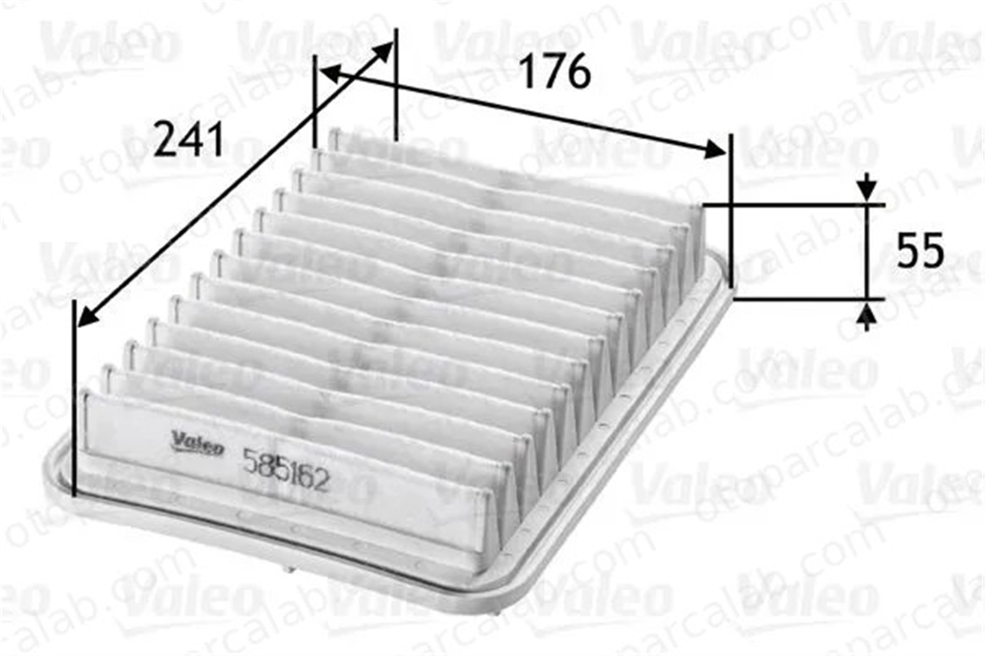 VALEO 585162 Hava Filtresi TOYOTA AURIS COROLLA Sedan 178010D060 1780121050
