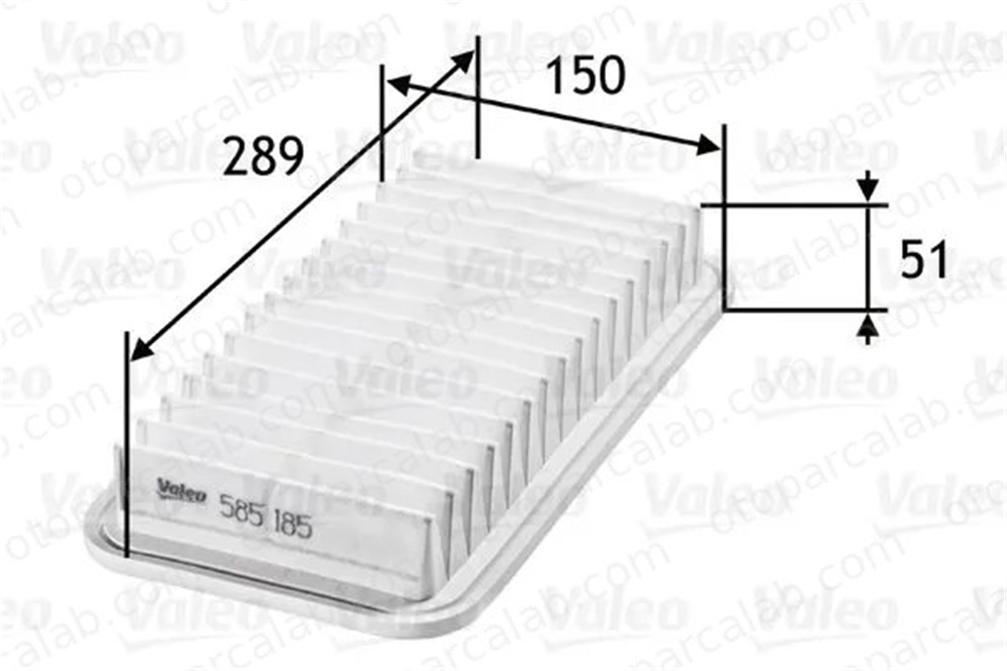 VALEO 585185 Hava Filtresi TOYOTA COROLLA AVENSIS 178010D010 16546JB000