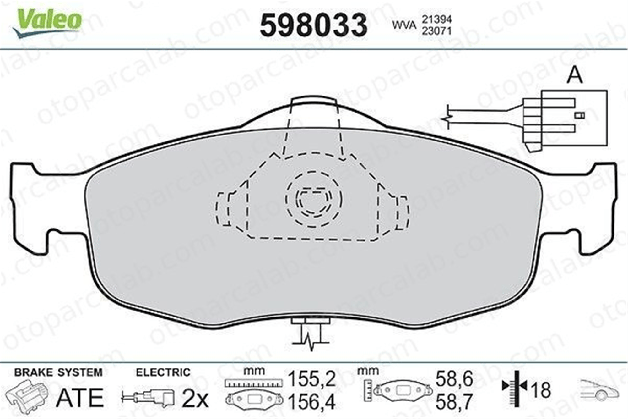VALEO 598033 Fren Disk Balata Ön FORD SCORPIO I SCORPIO I Sedan 1632792 6704269