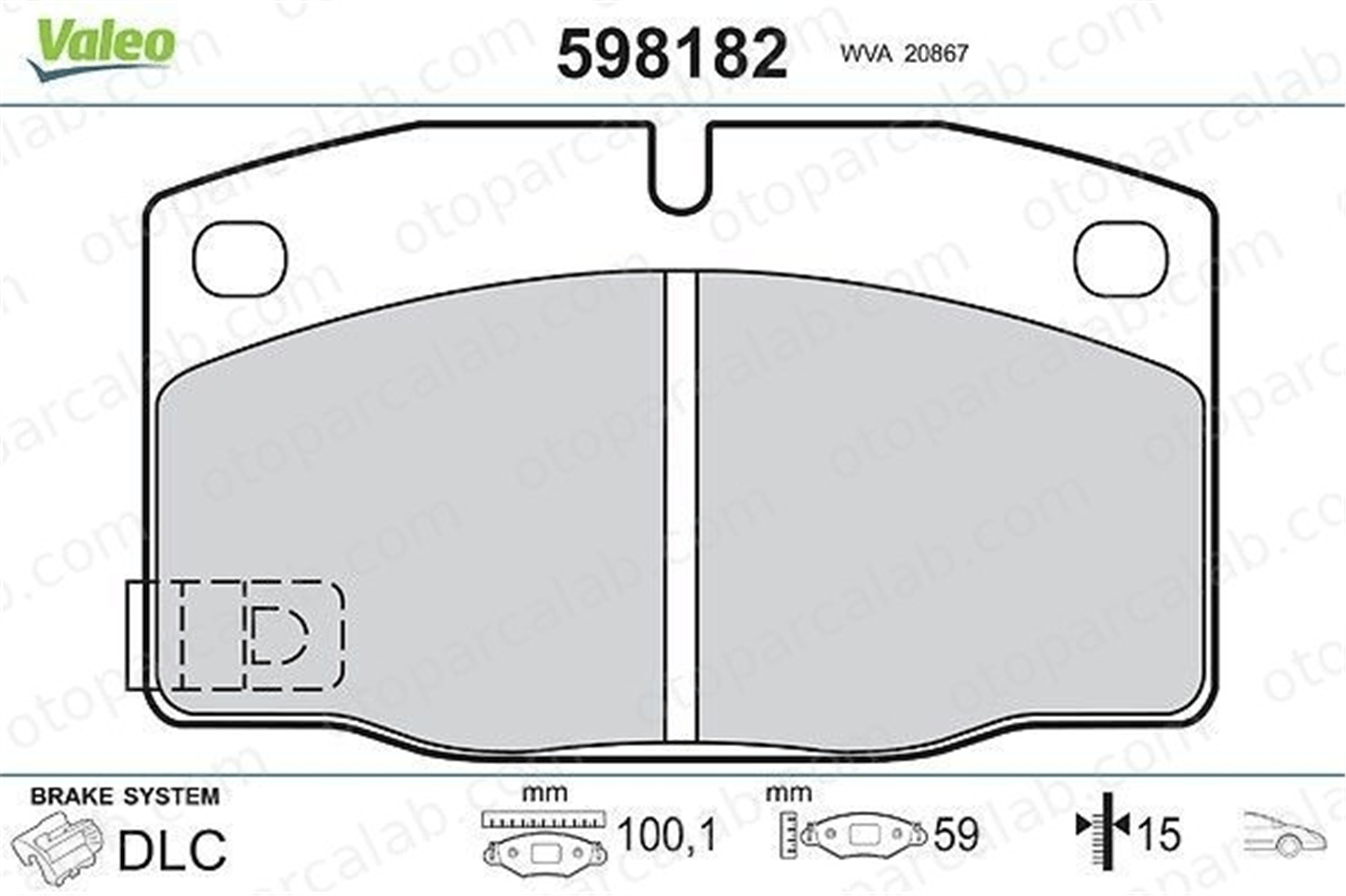 VALEO 598182 Fren Disk Balata Ön OPEL KADETT E Hatchback KADETT E 1605463 90167765