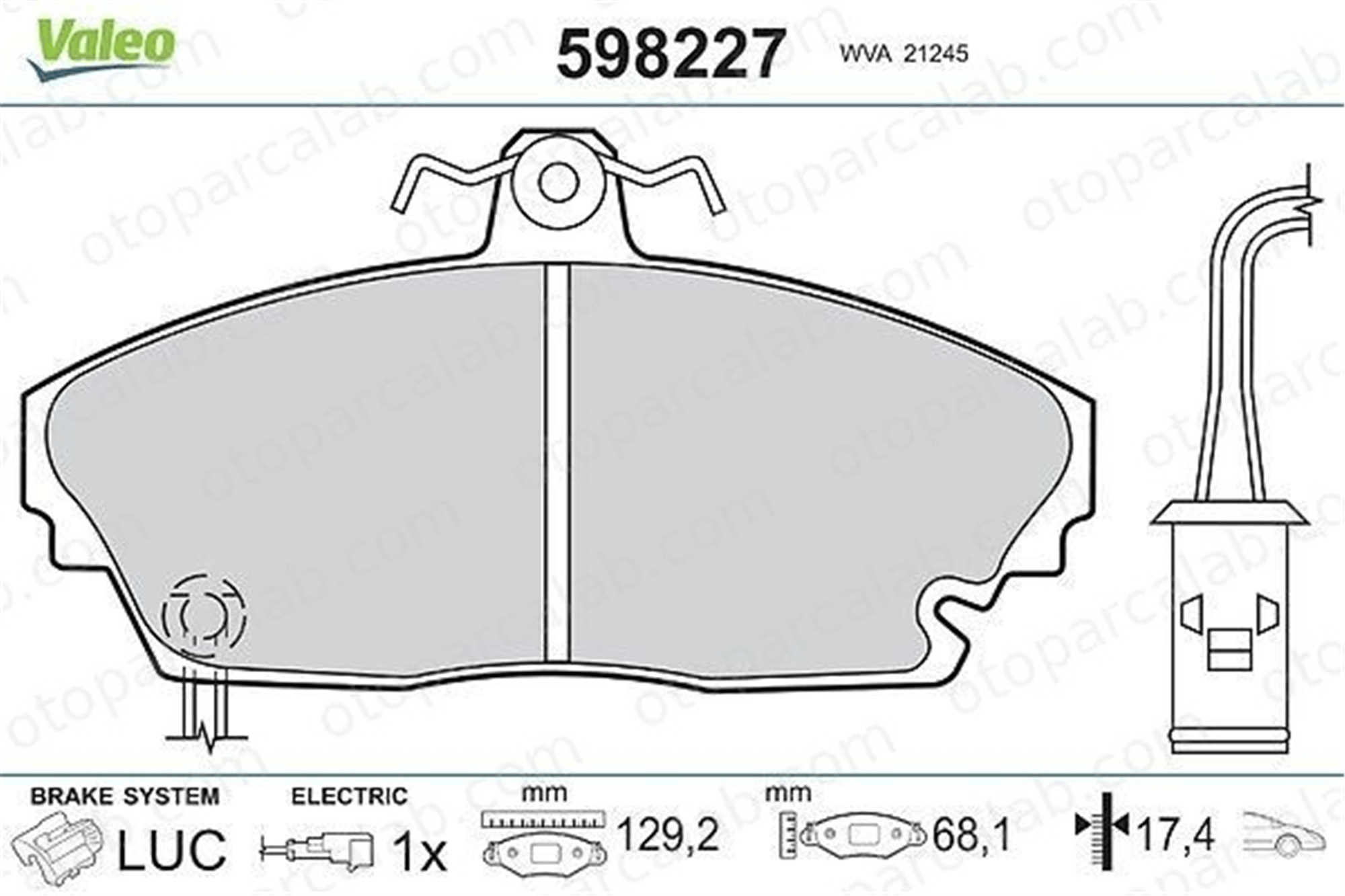 VALEO 598227 Fren Disk Balata Ön HONDA LEGEND I ROVER 800 6450S6DE50 6450S6DE51