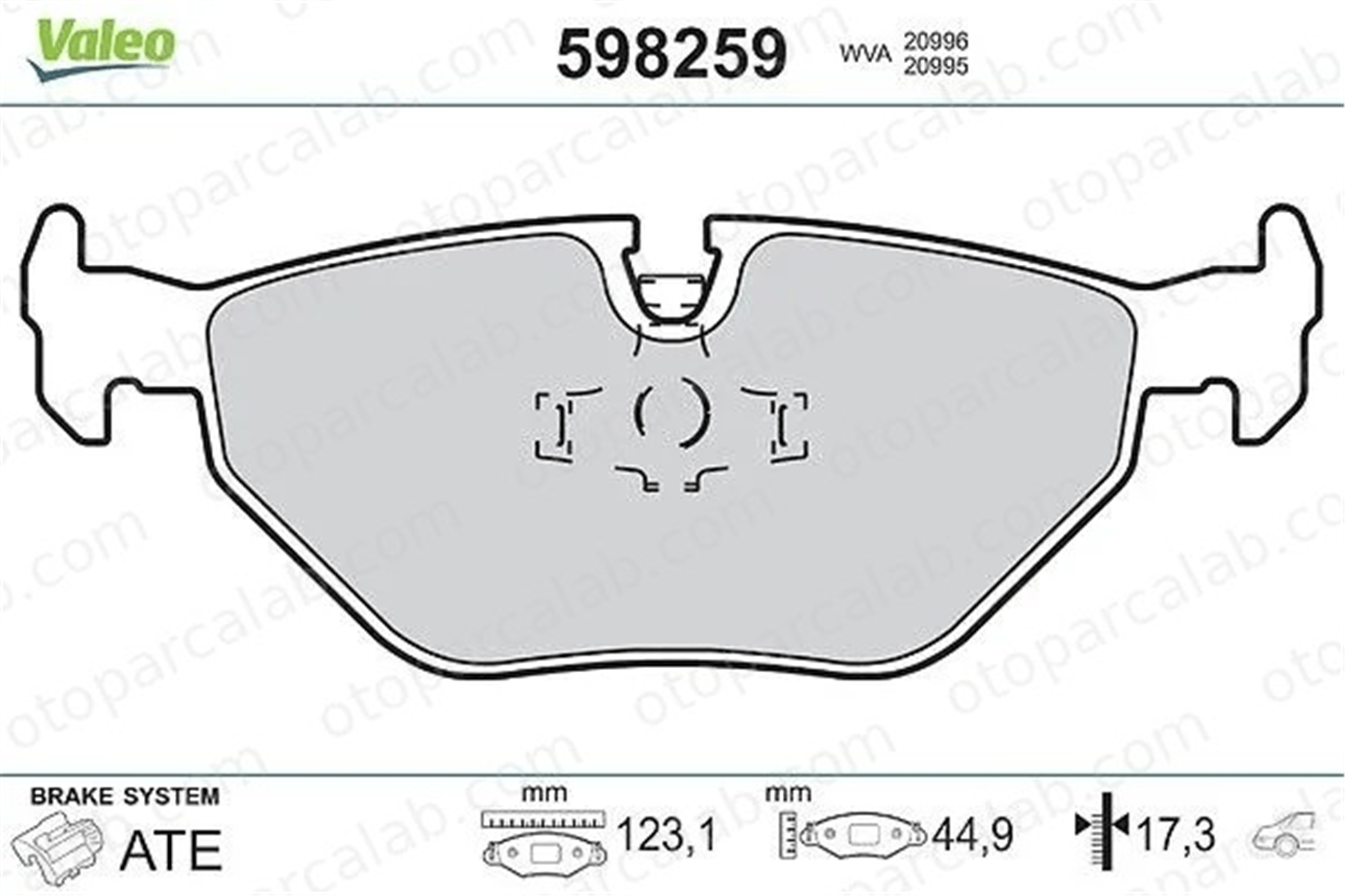 VALEO 598259 Fren Disk Balata Arka BMW 5 5 Touring 34211159814 1157044
