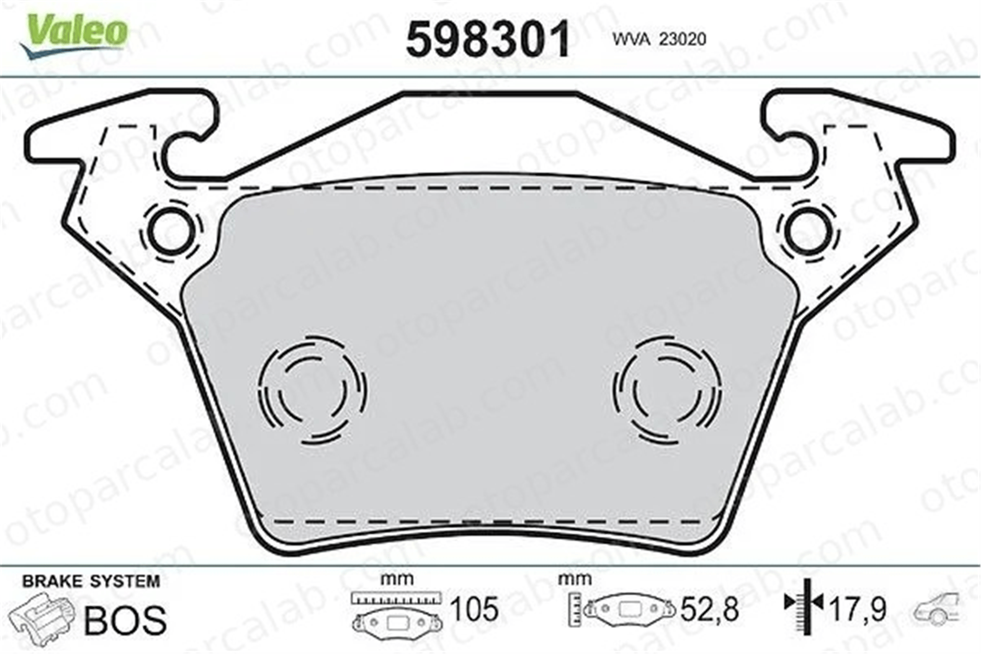 VALEO 598301 Fren Disk Balata Arka MERCEDES-BENZ VITO Minibüs/Otobüs VITO Panelvan/Van A0034200220 4214210