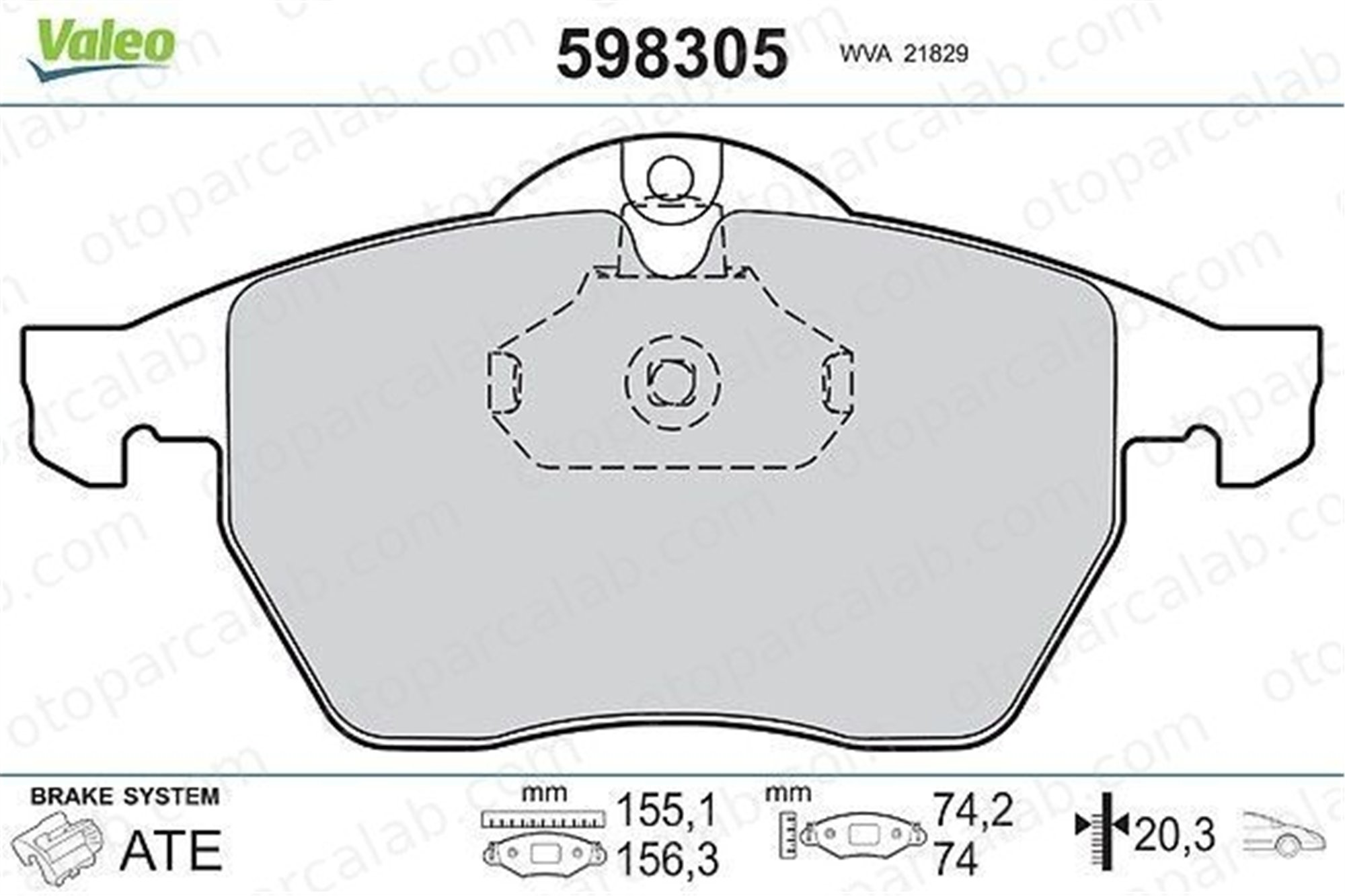 VALEO 598305 Fren Disk Balata Ön OPEL VECTRA B VECTRA B Station wagon 93191802 1605036