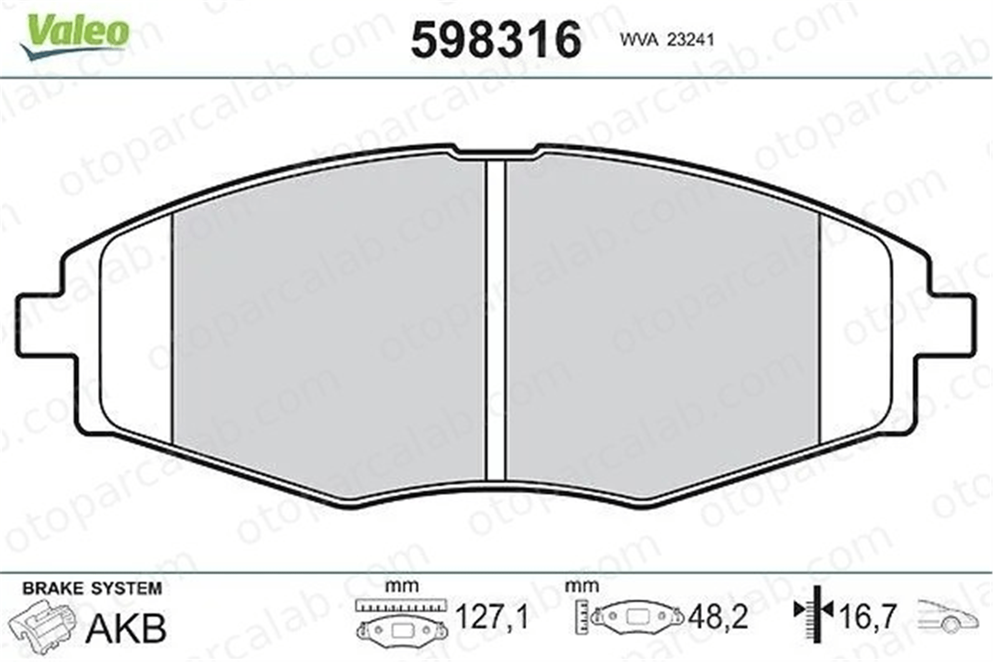 VALEO 598316 Fren Disk Balata Ön CHEVROLET MATIZ SPARK 17696446 S113501080