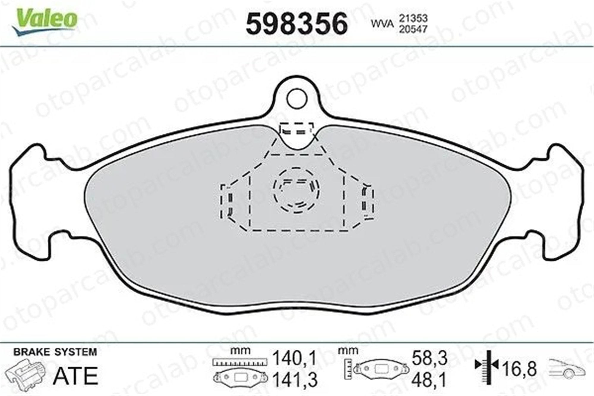 VALEO 598356 Fren Disk Balata Ön OPEL ASTRA F Station wagon ASTRA F 90421736 11046948372