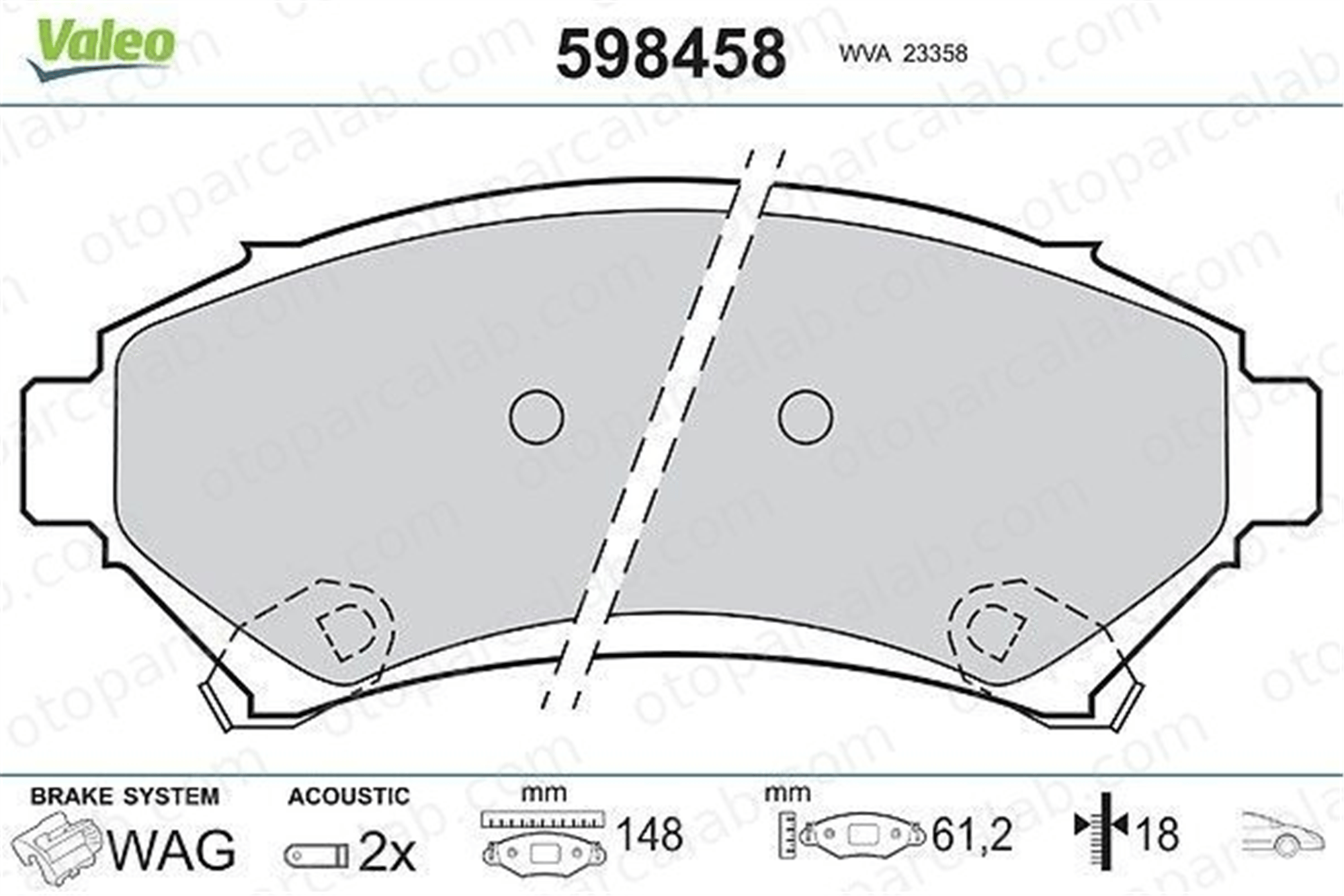 VALEO 598458 Fren Disk Balata Arka CHEVROLET TRANS SPORT CADILLAC SEVILLE 1605067 1605947