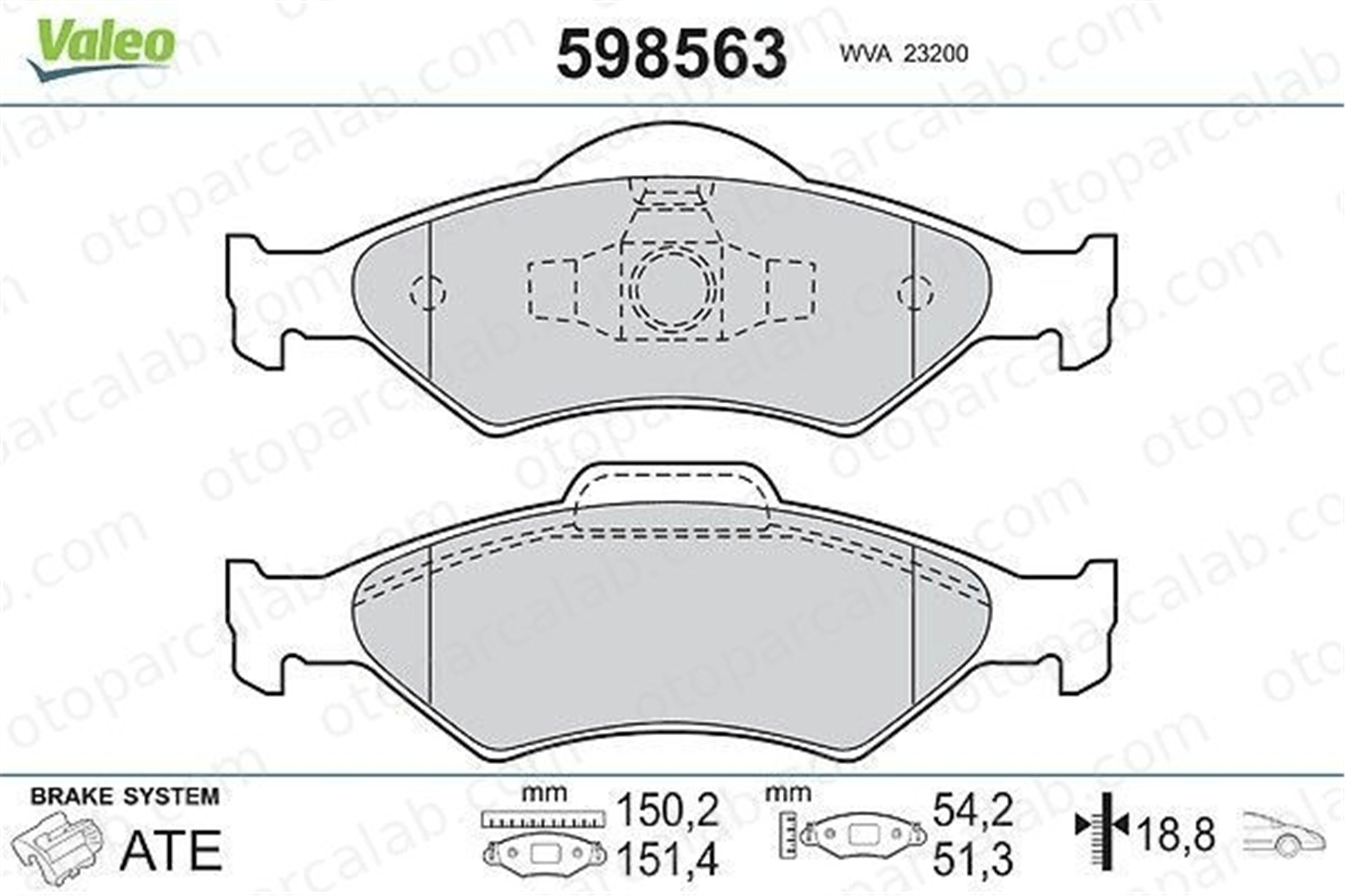 VALEO 598563 Fren Disk Balata Ön FORD FIESTA IV KA TAMT2K021FSTE 1947389
