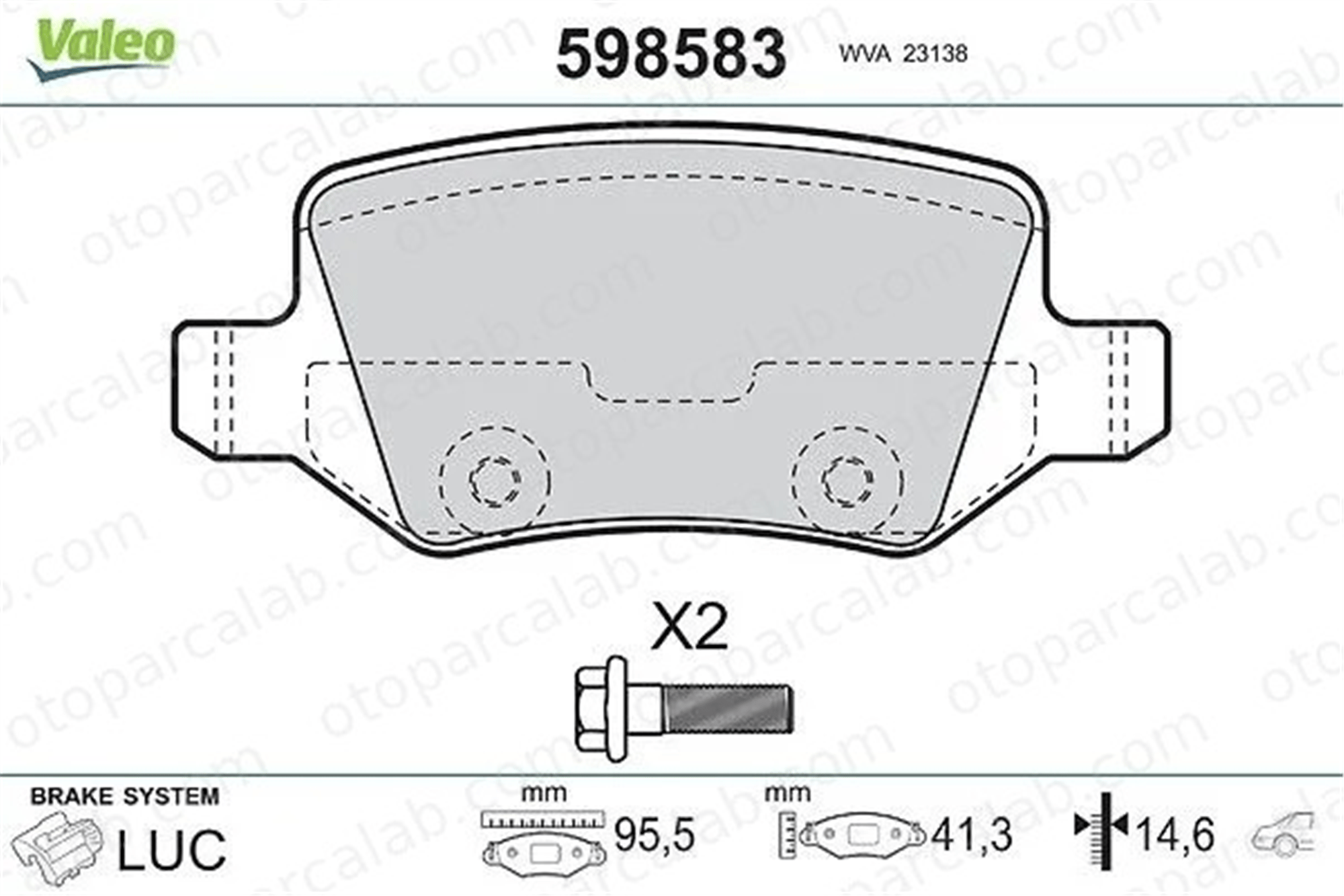 VALEO 598583 Fren Disk Balata Arka MERCEDES-BENZ A-SERISI B-SERISI Sports Tourer A1684200420 1684200420