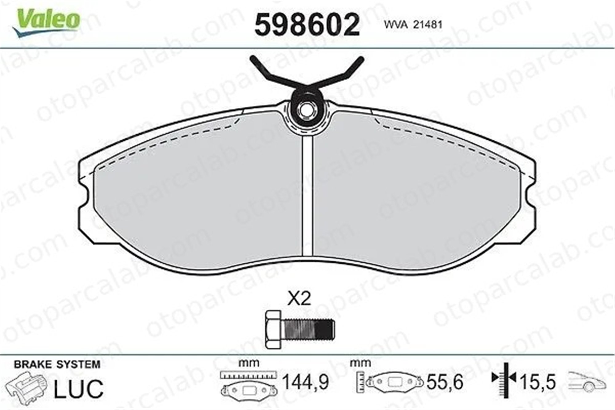 VALEO 598602 Fren Disk Balata Ön FORD MAVERICK NISSAN SERENA 1203933 1495951