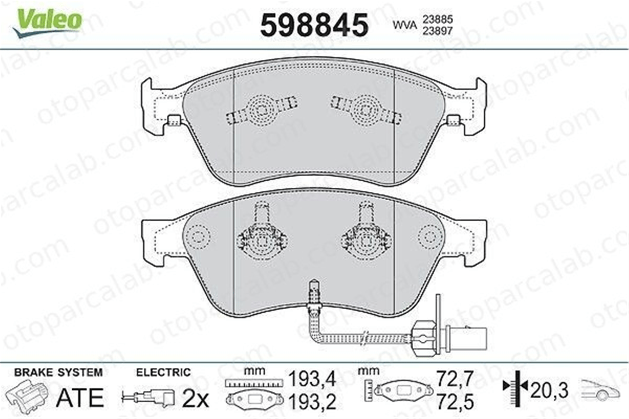 VALEO 598845 Fren Disk Balata Ön AUDI A6 C6 Avant A6 C6 4E0698151 4E0698151A