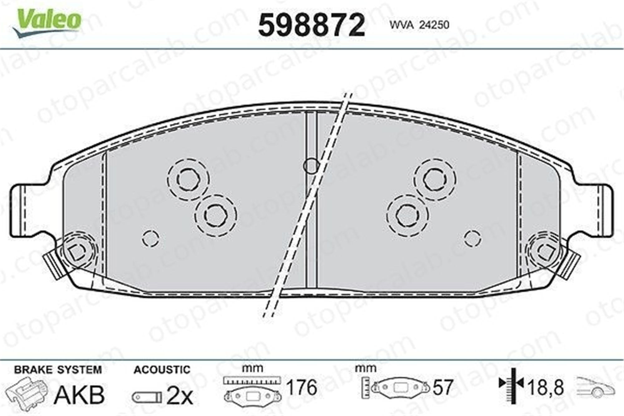 VALEO 598872 Fren Disk Balata Ön JEEP GRAND CHEROKEE III COMMANDER 5080868AC 5080868AA