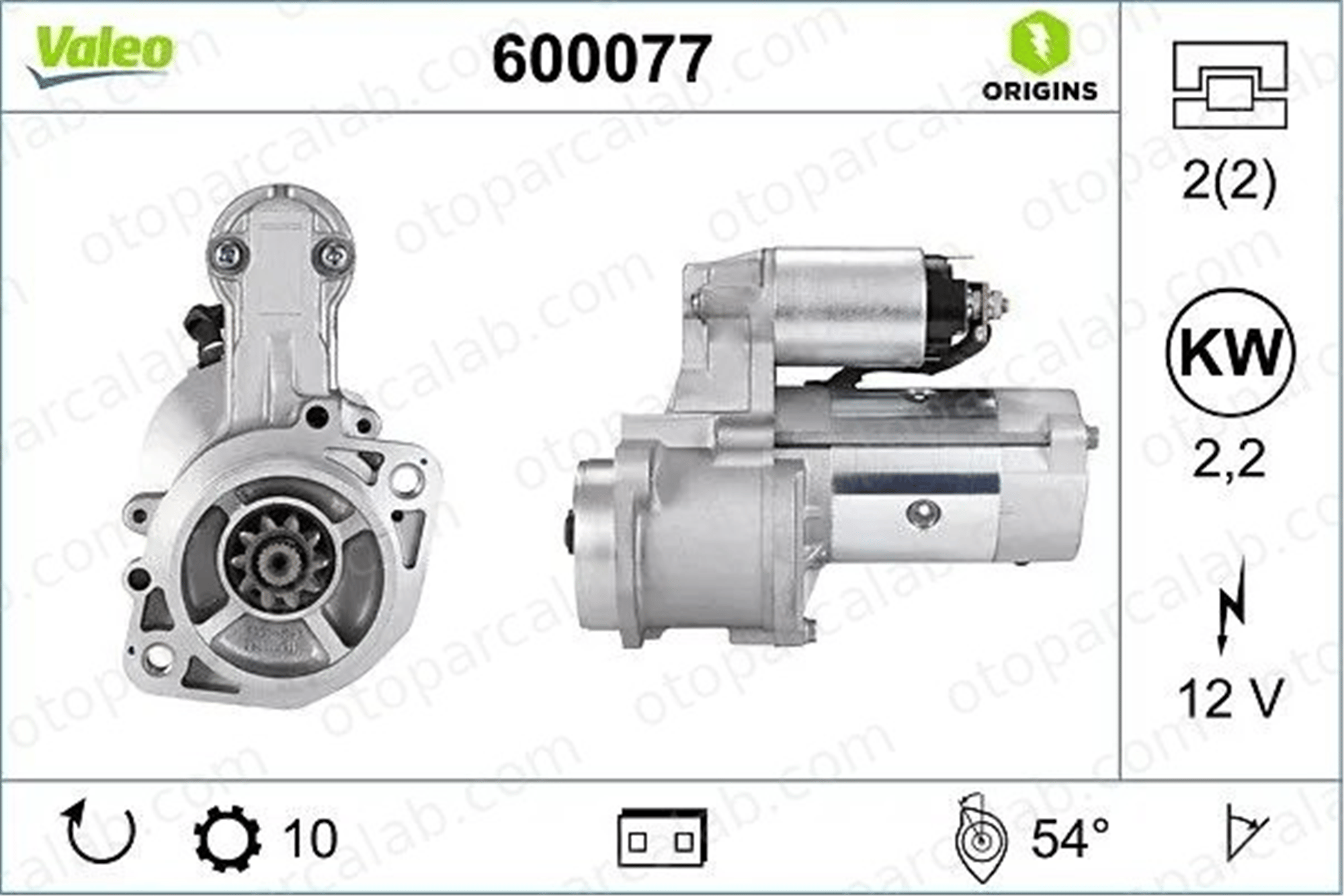 VALEO 600077 Marş Dinamosu HYUNDAI H-1 / STAREX Minibüs/Otobüs H-1 Panelvan/Van 361004A000 361004A010